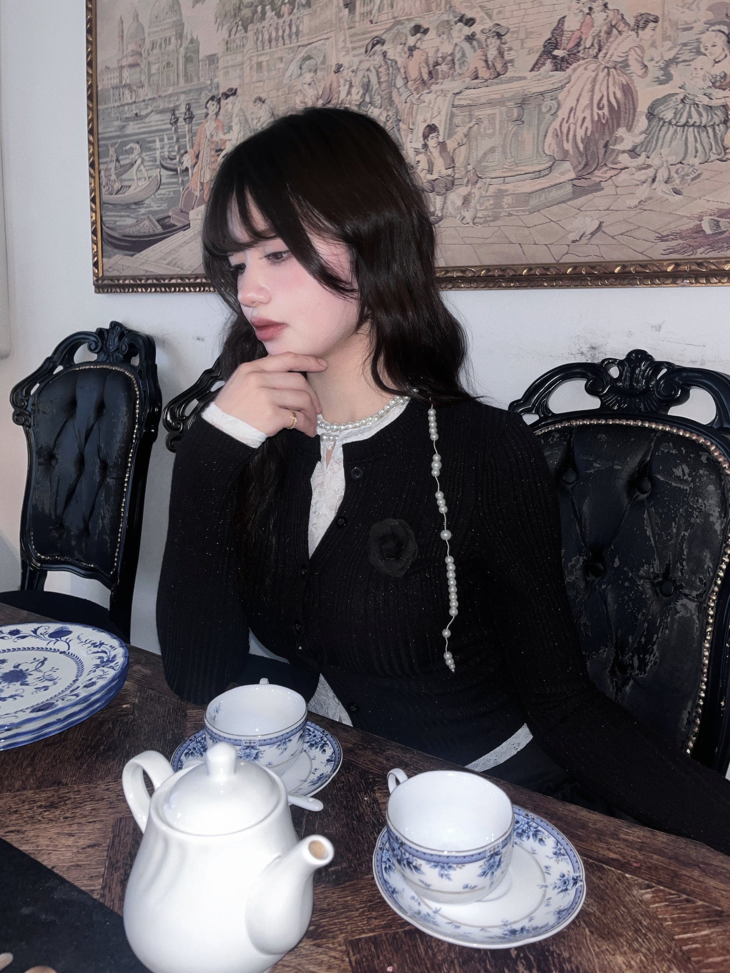 rose lace cardigan.