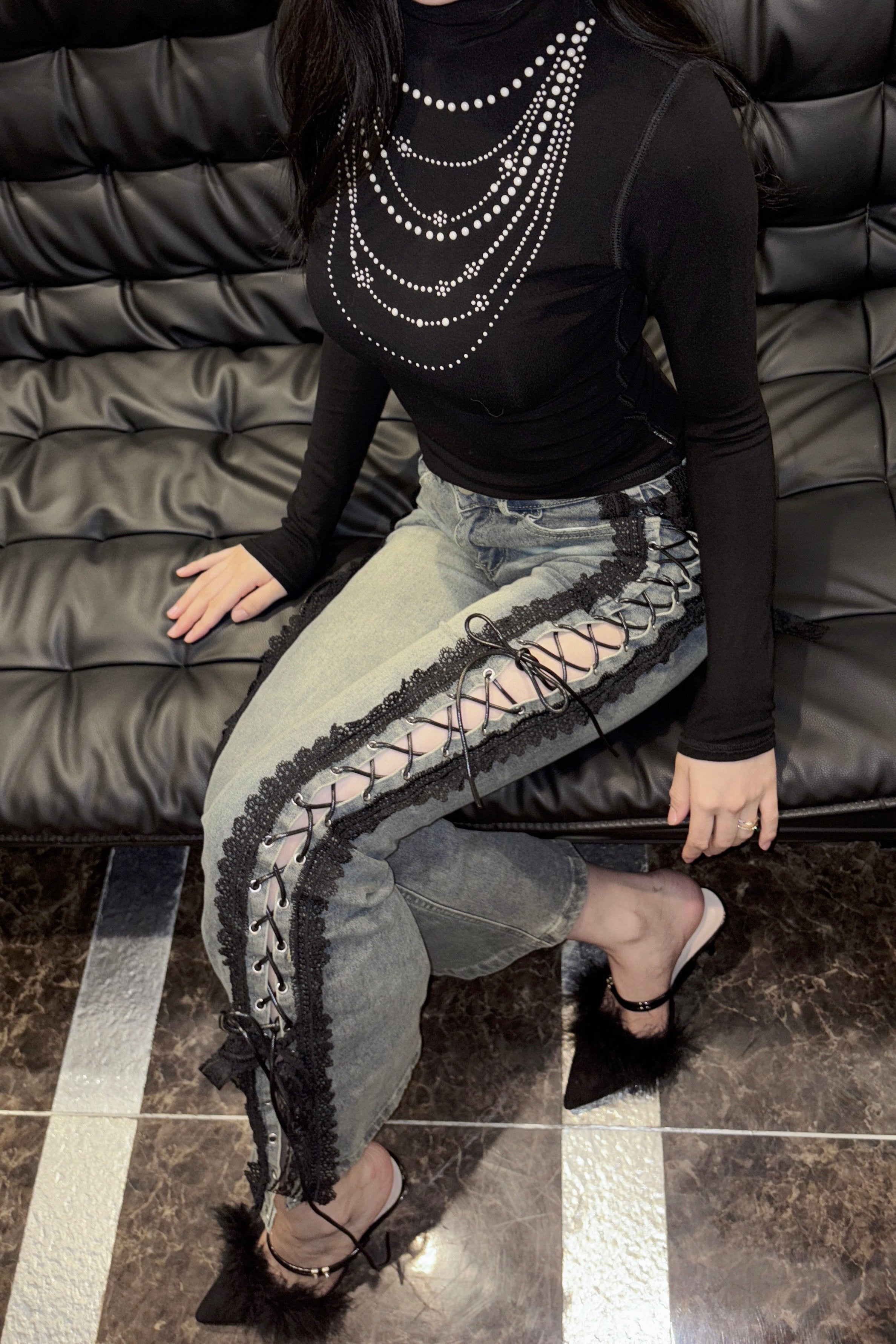 seduce lace denim.