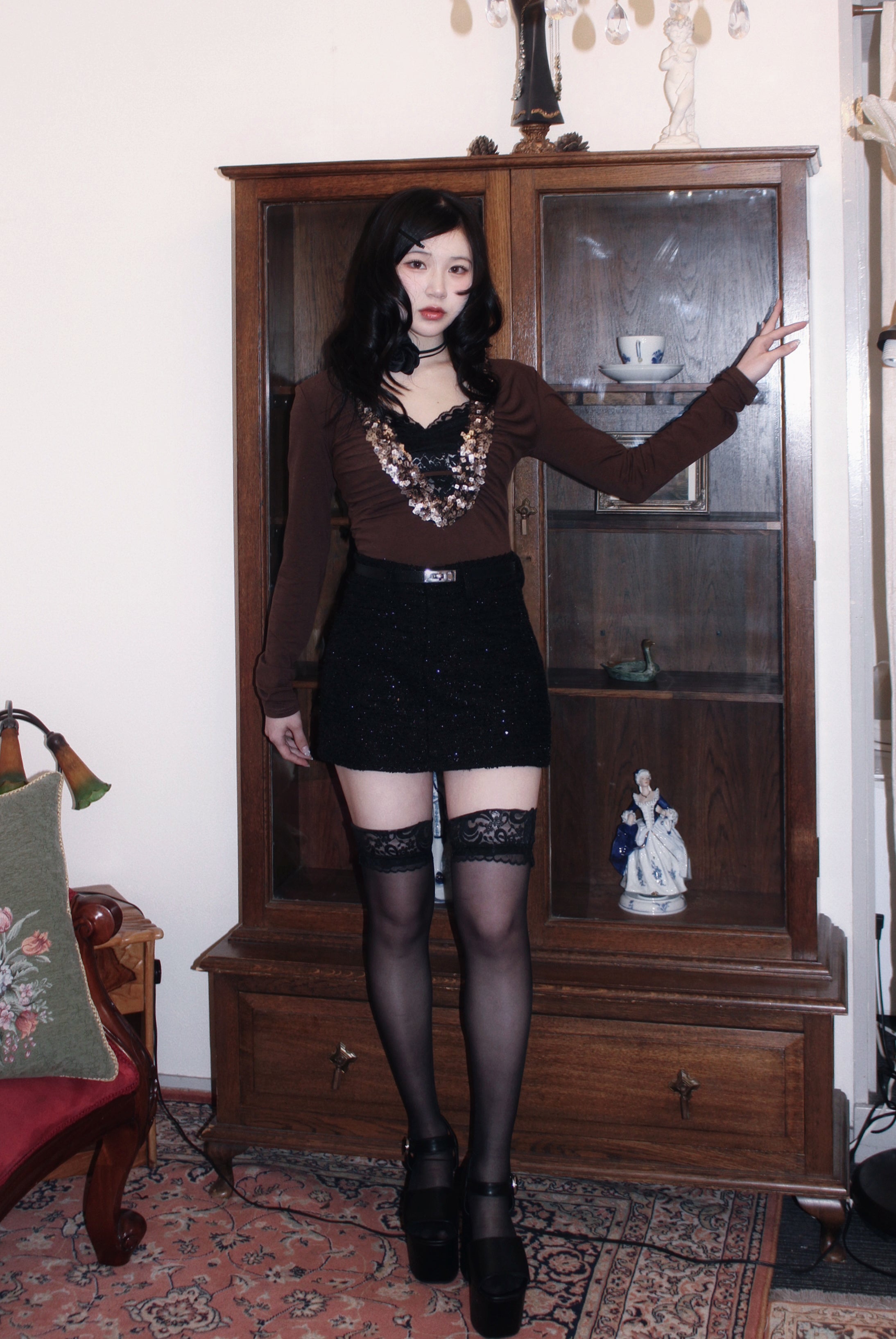 twinkle down on skirt.