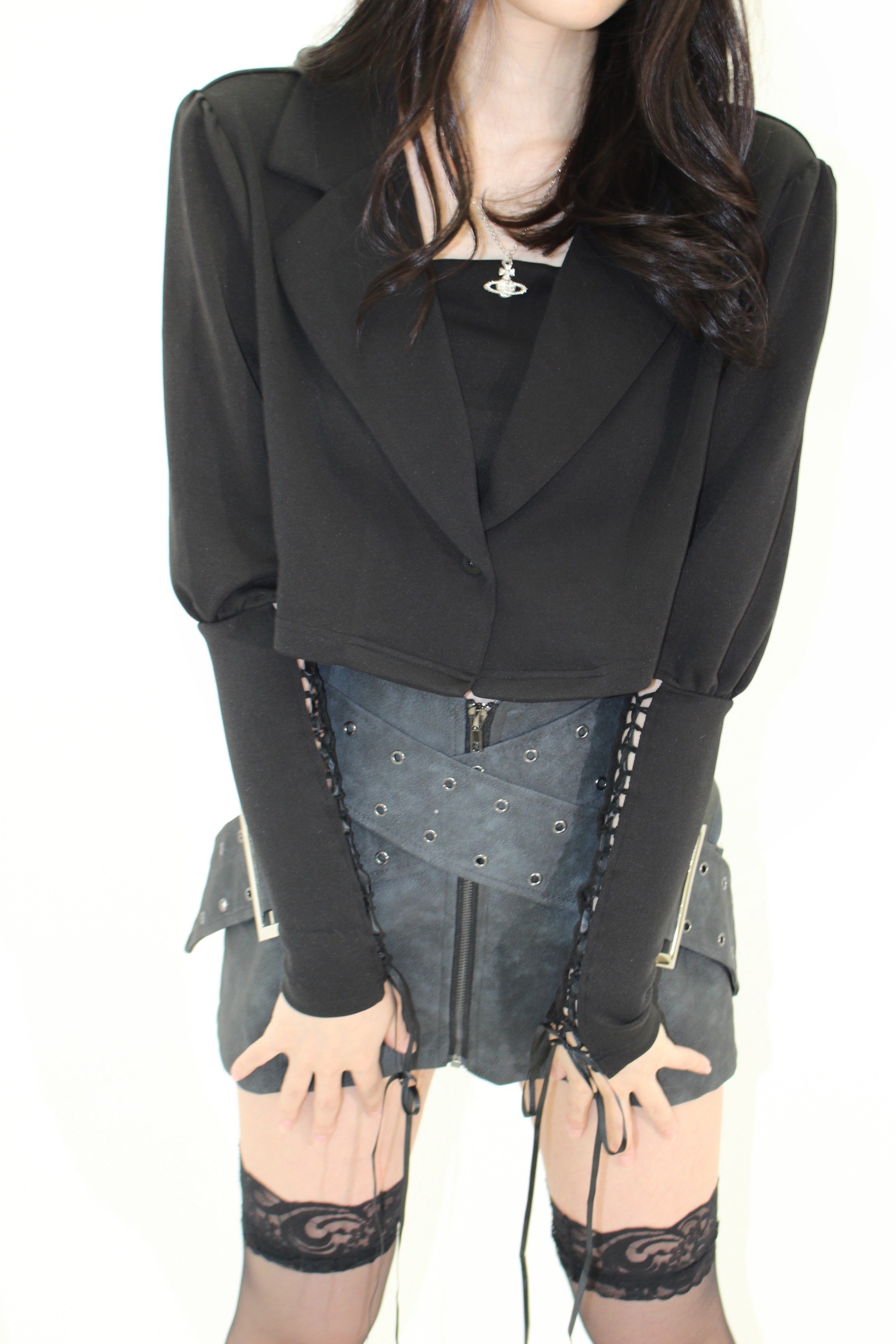 arm lace up jacket.