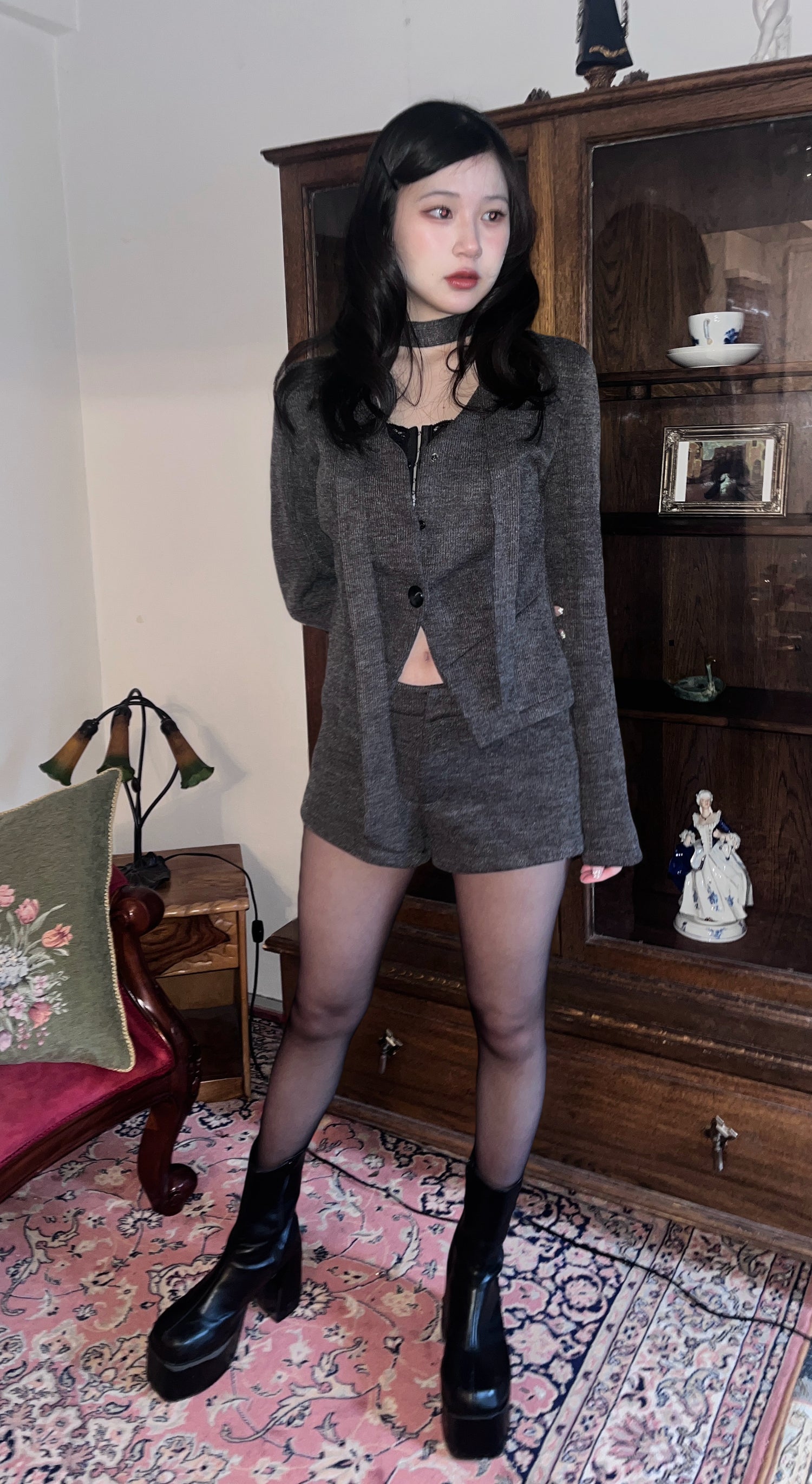 knit gris set-up