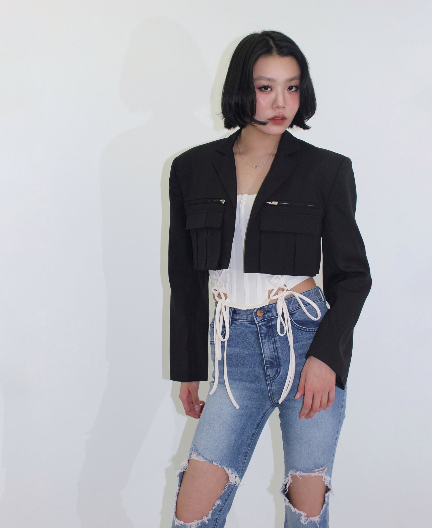 lace-up bear tops.