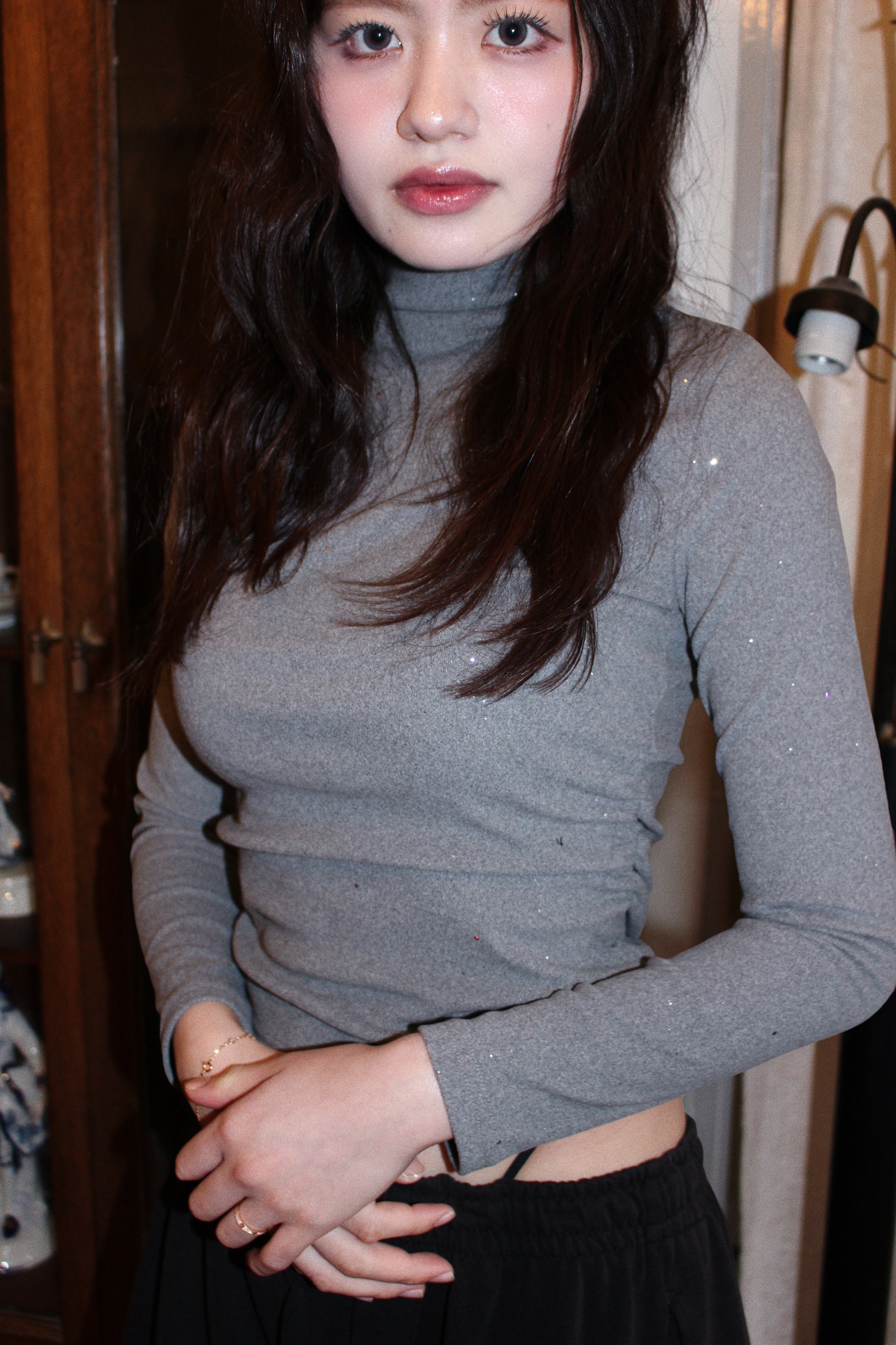 cropped brighter shirt.