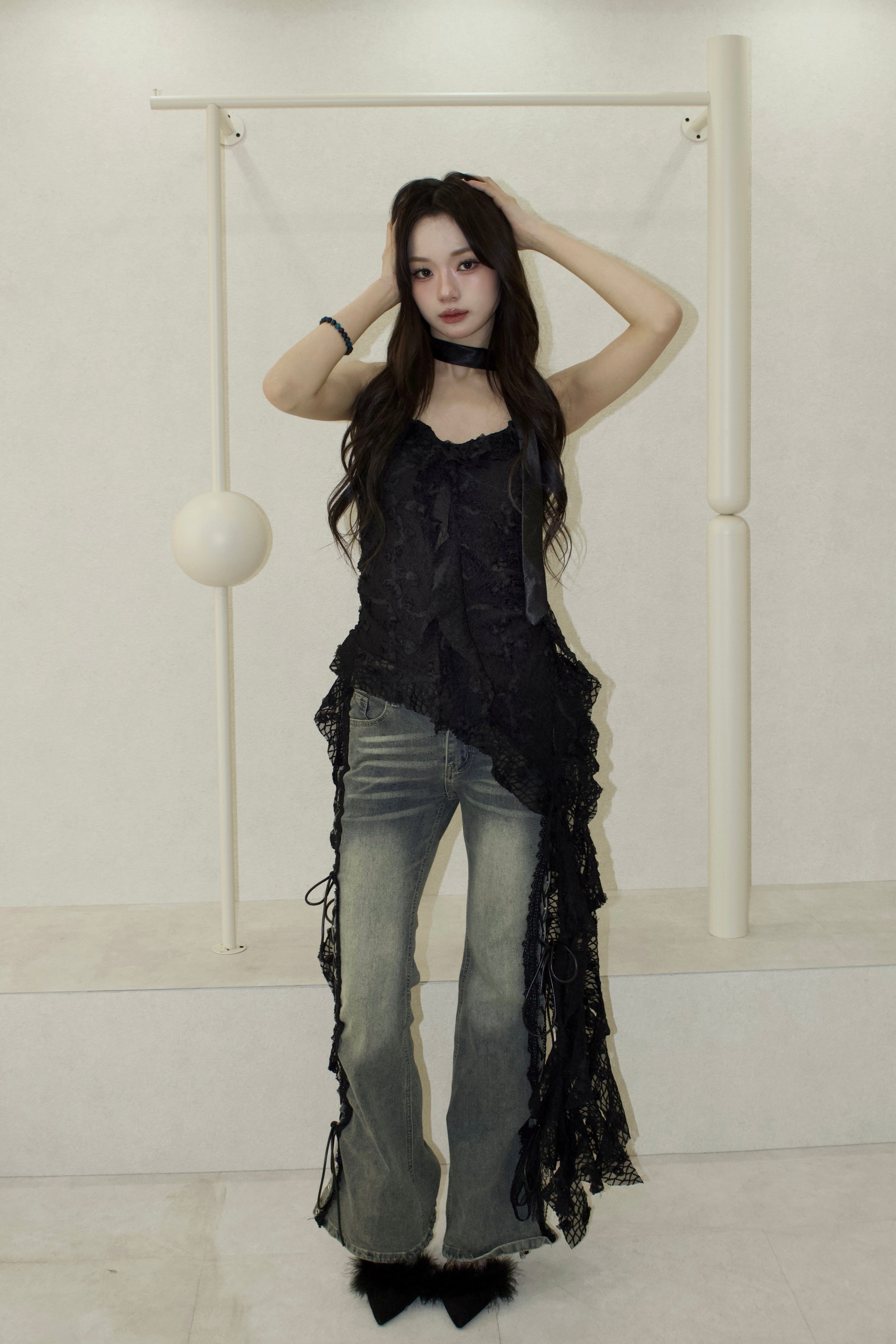 petit rose drape tops.