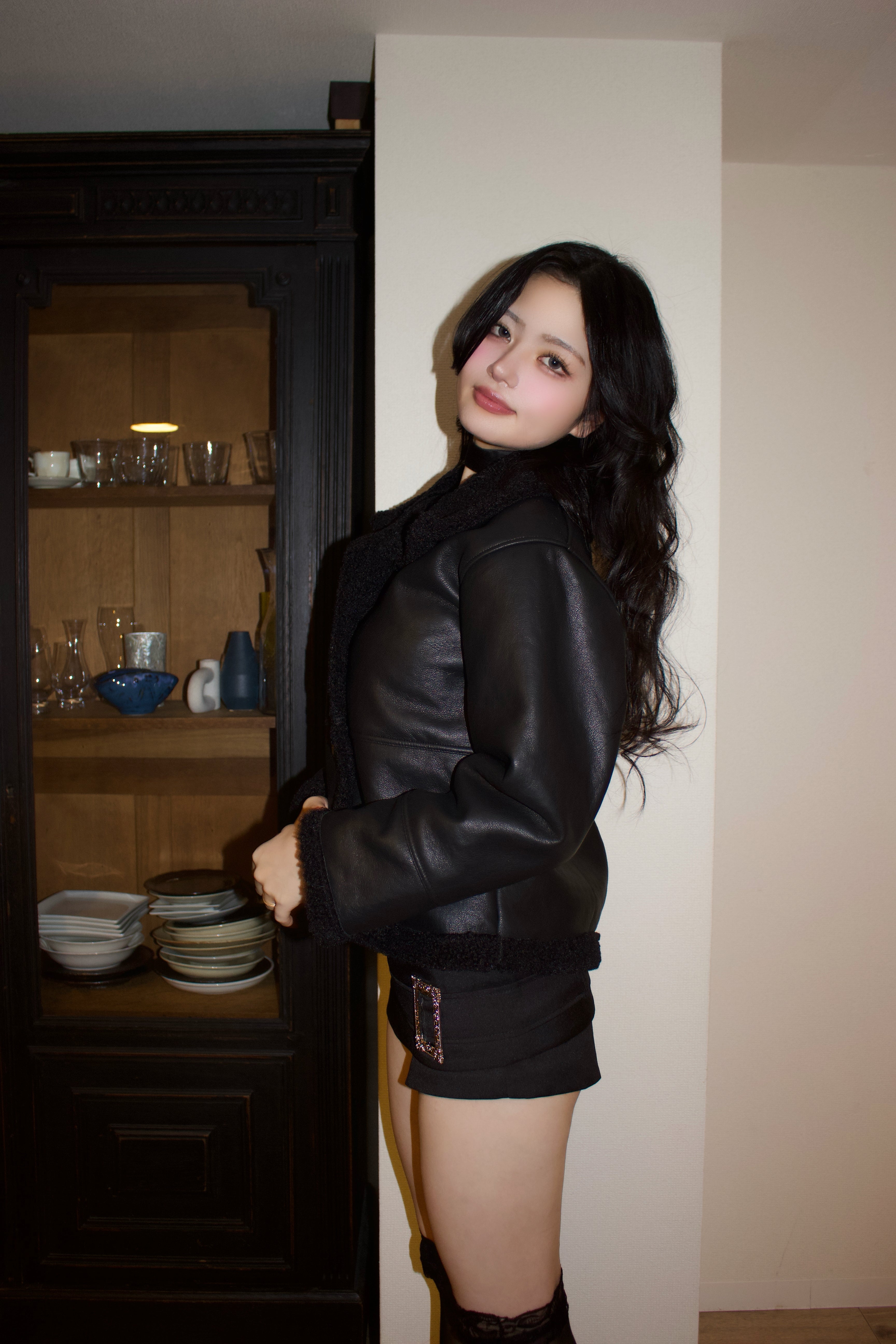 black mouton jacket.