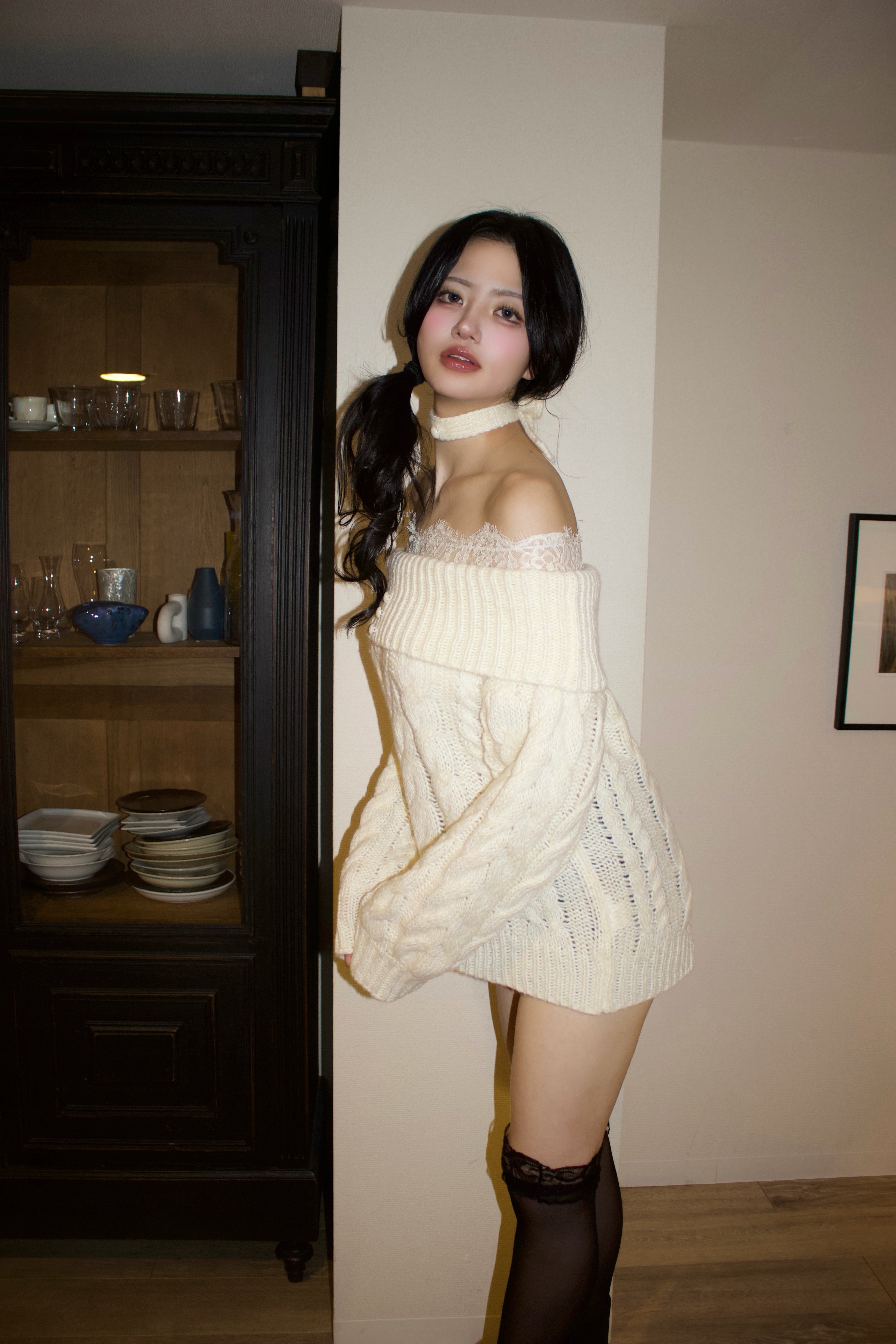 ivory cable knit.