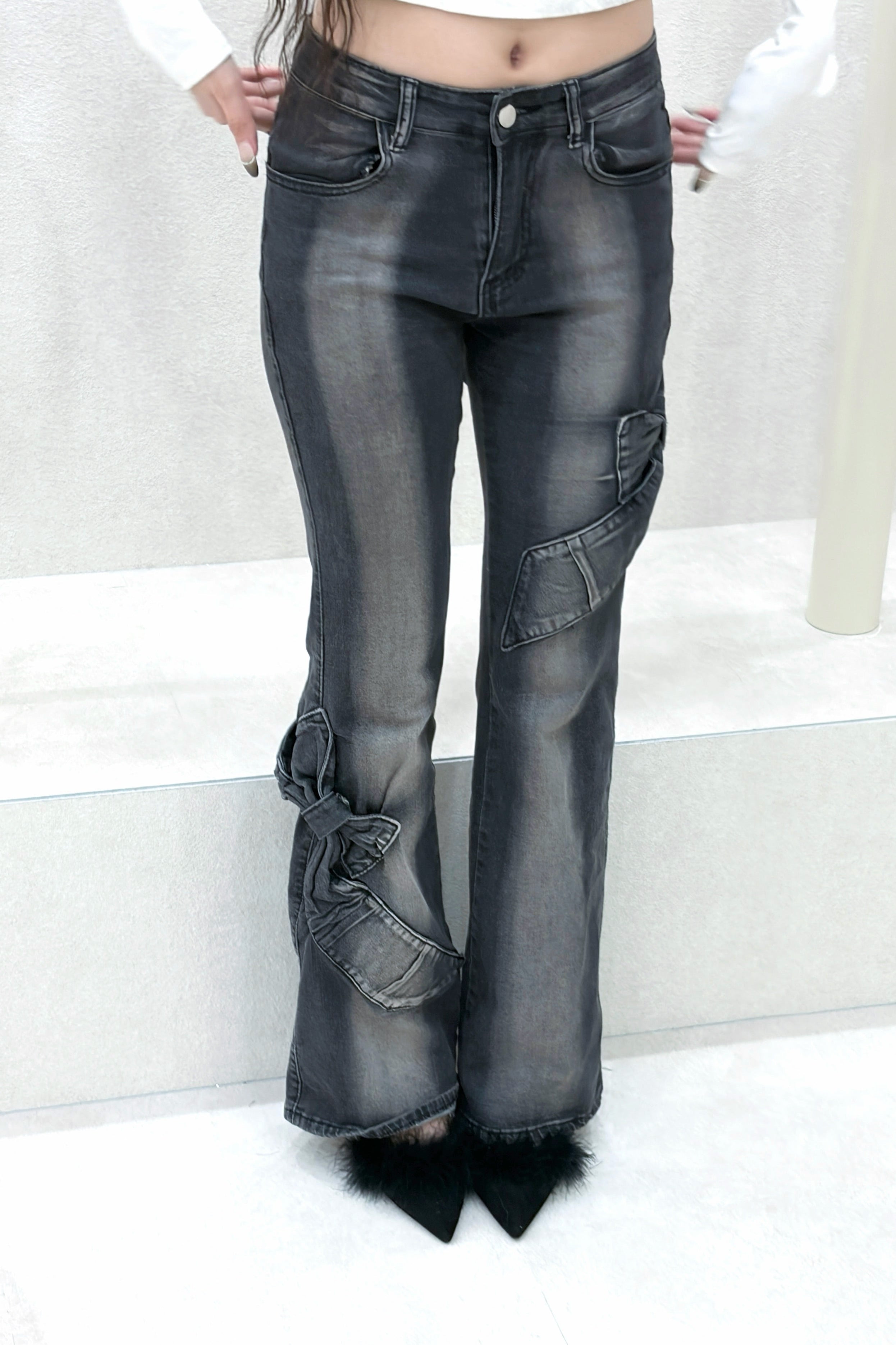ribbon flare denim.
