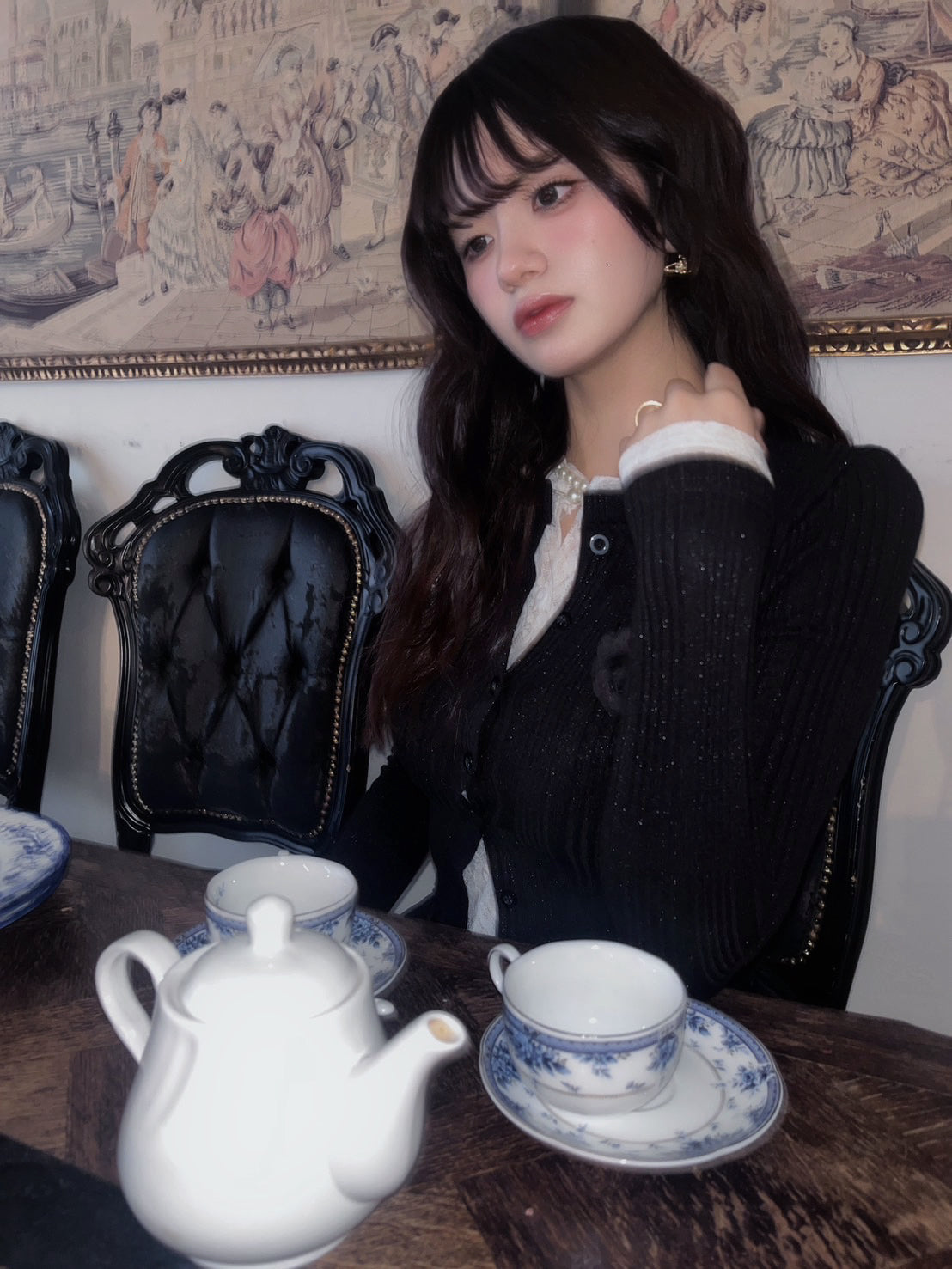 rose lace cardigan.