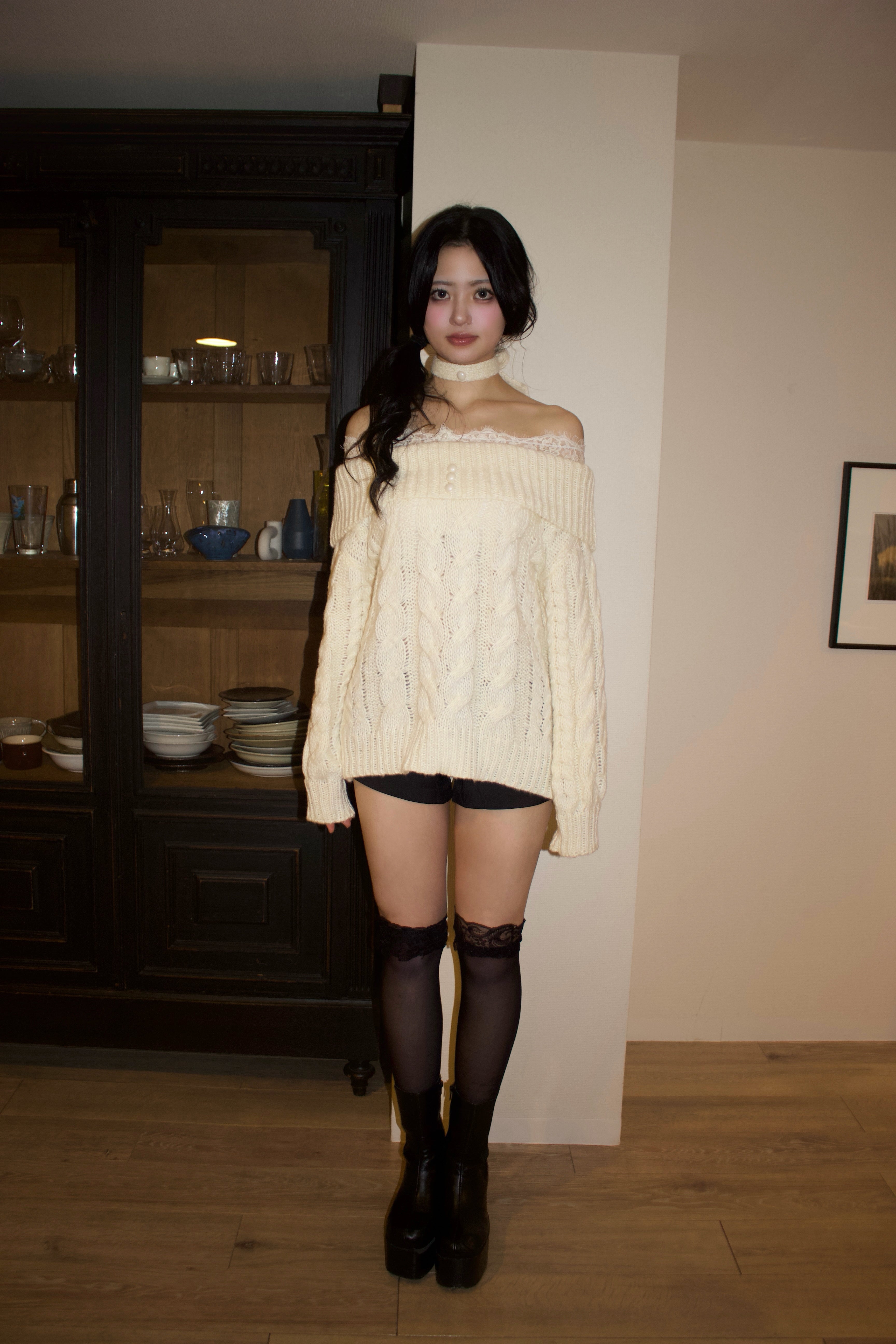 ivory cable knit.