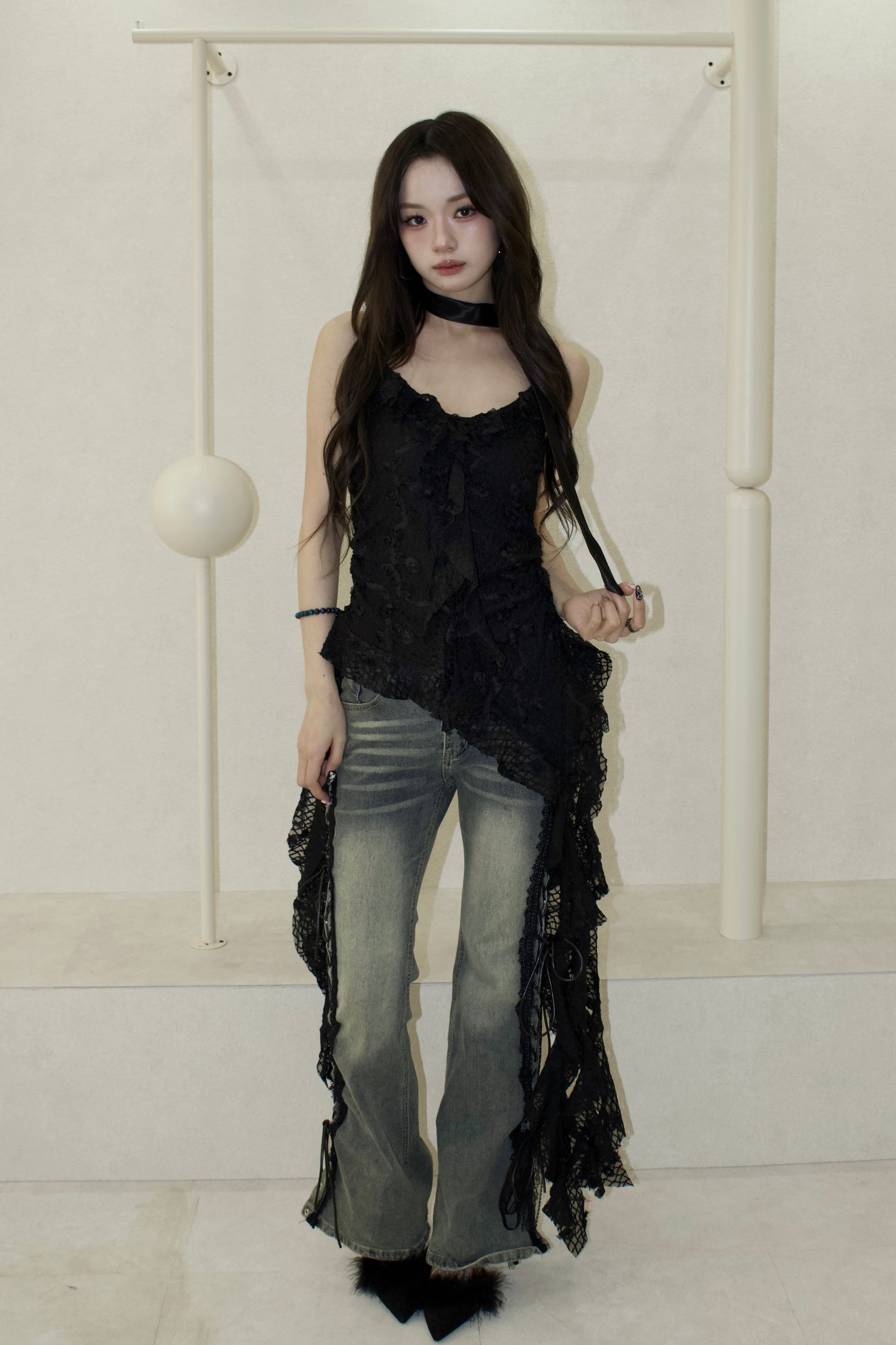 petit rose drape tops.