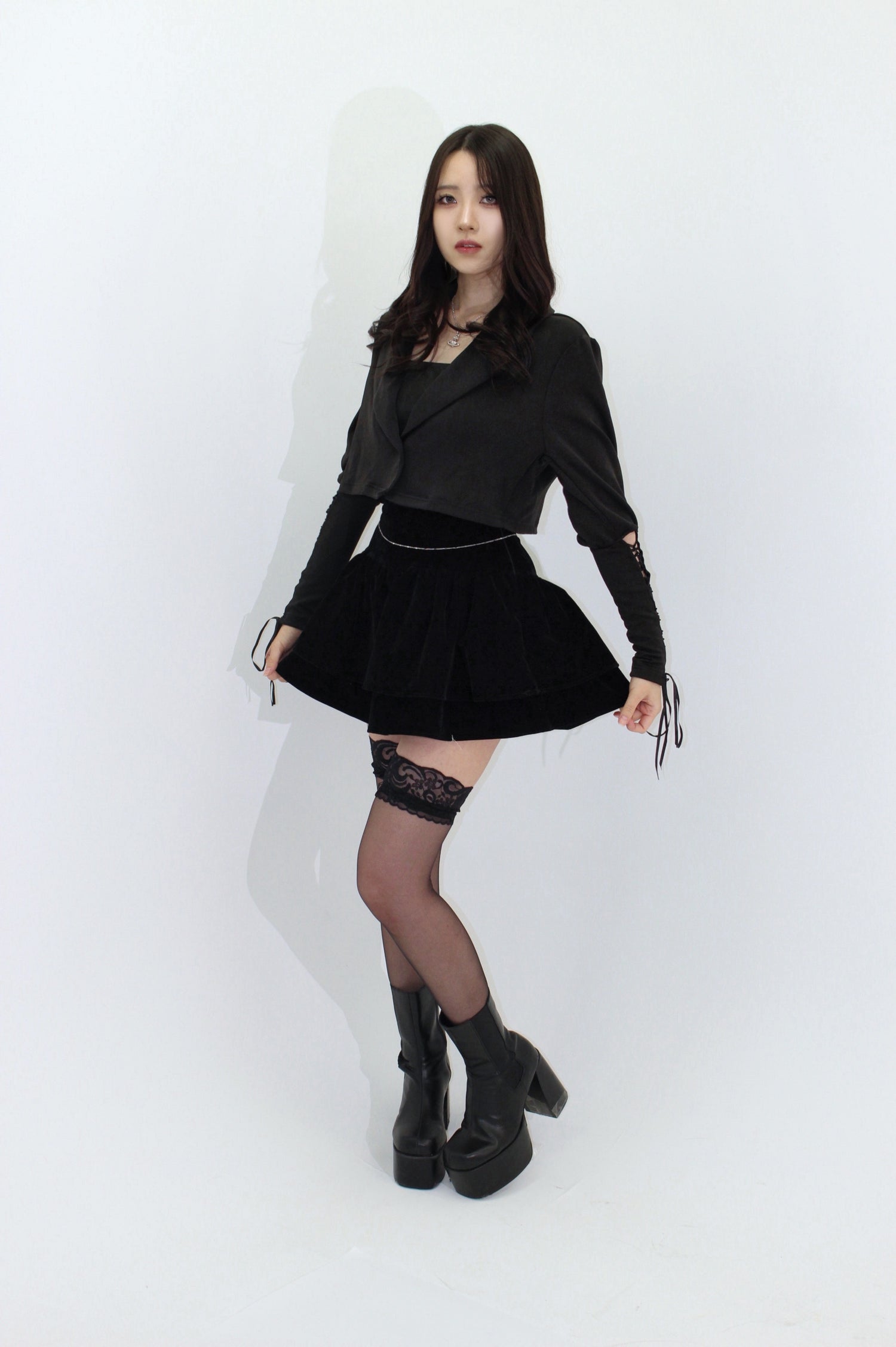 arm lace up jacket.
