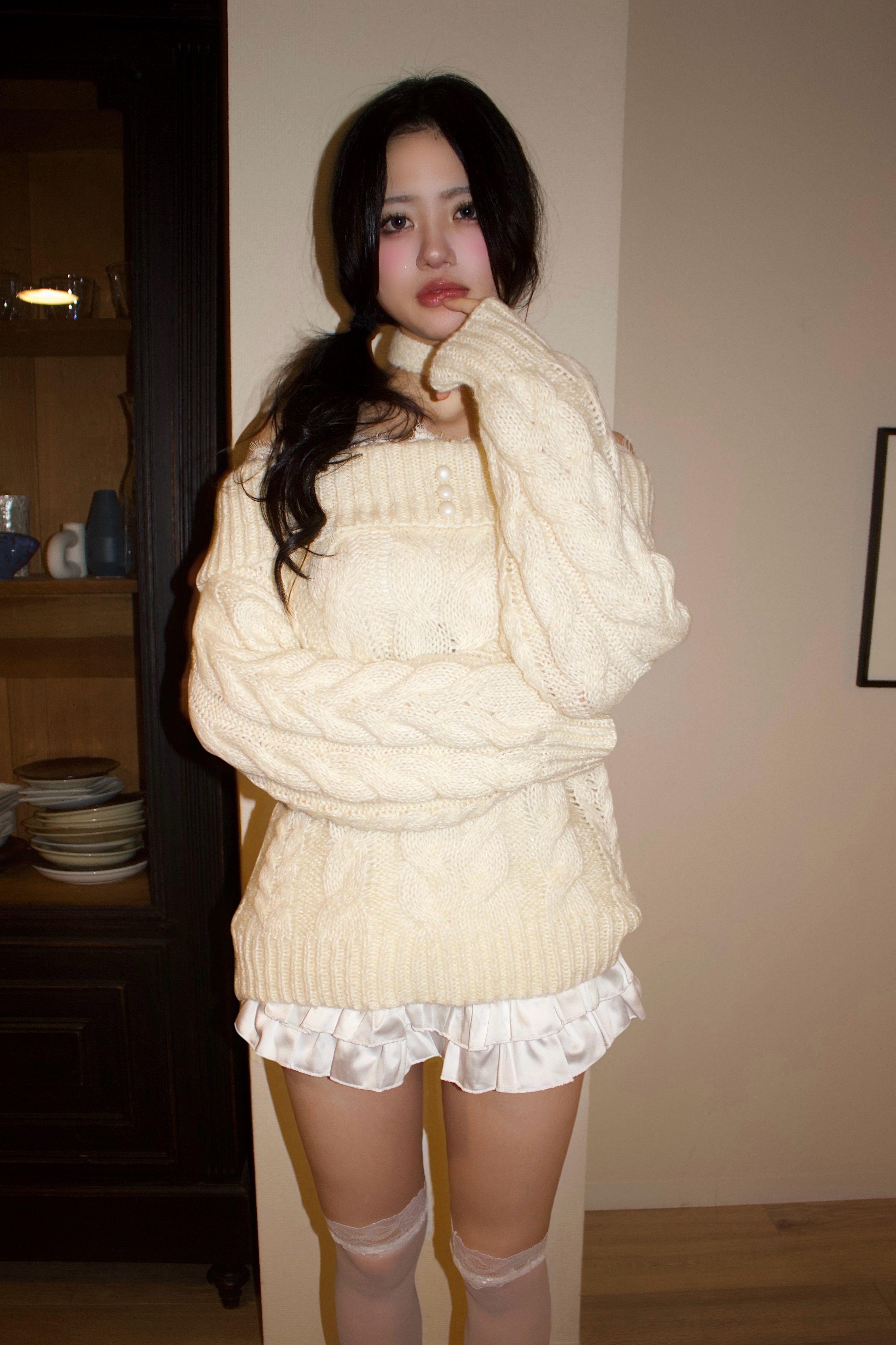 ivory cable knit.