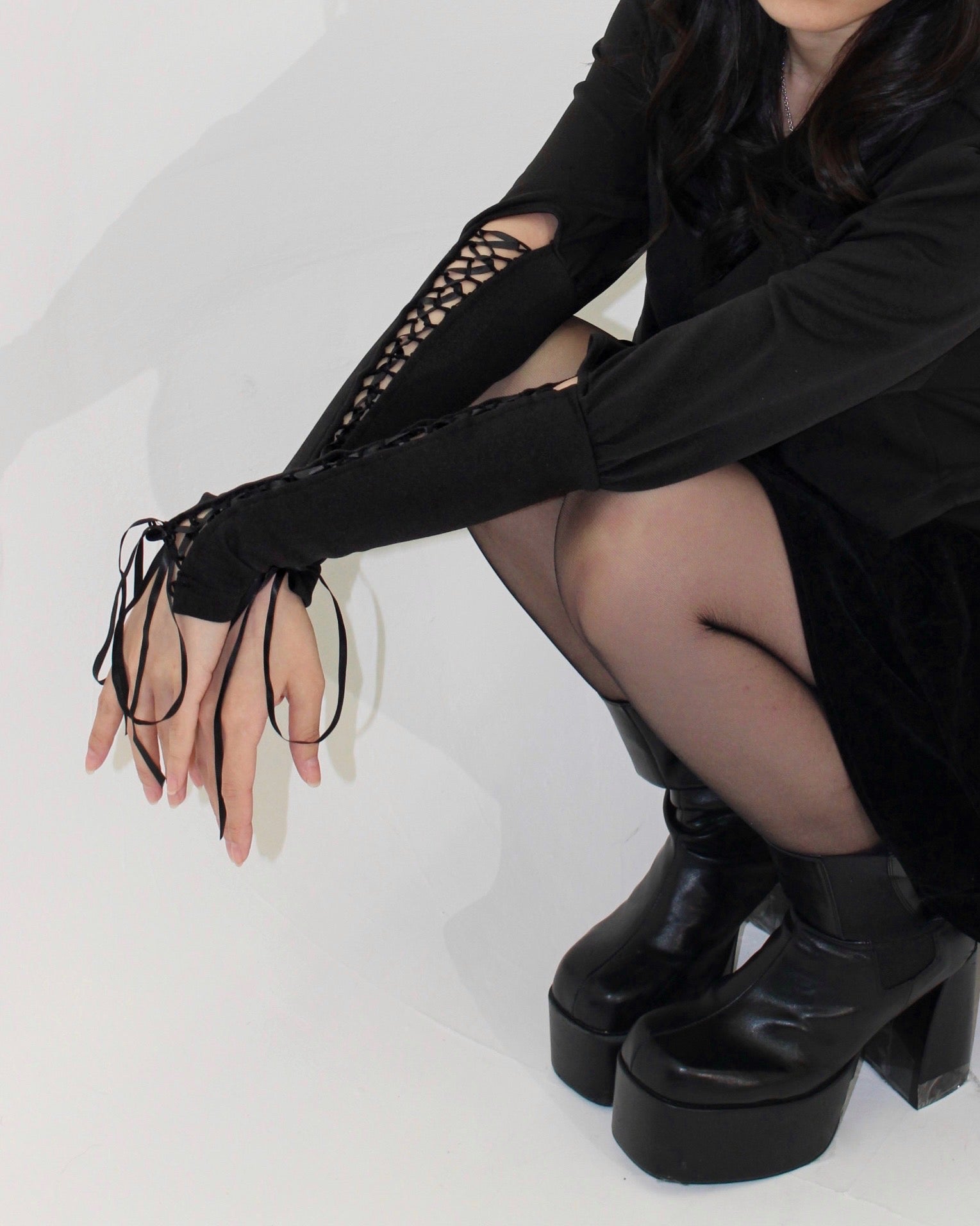 arm lace up jacket.