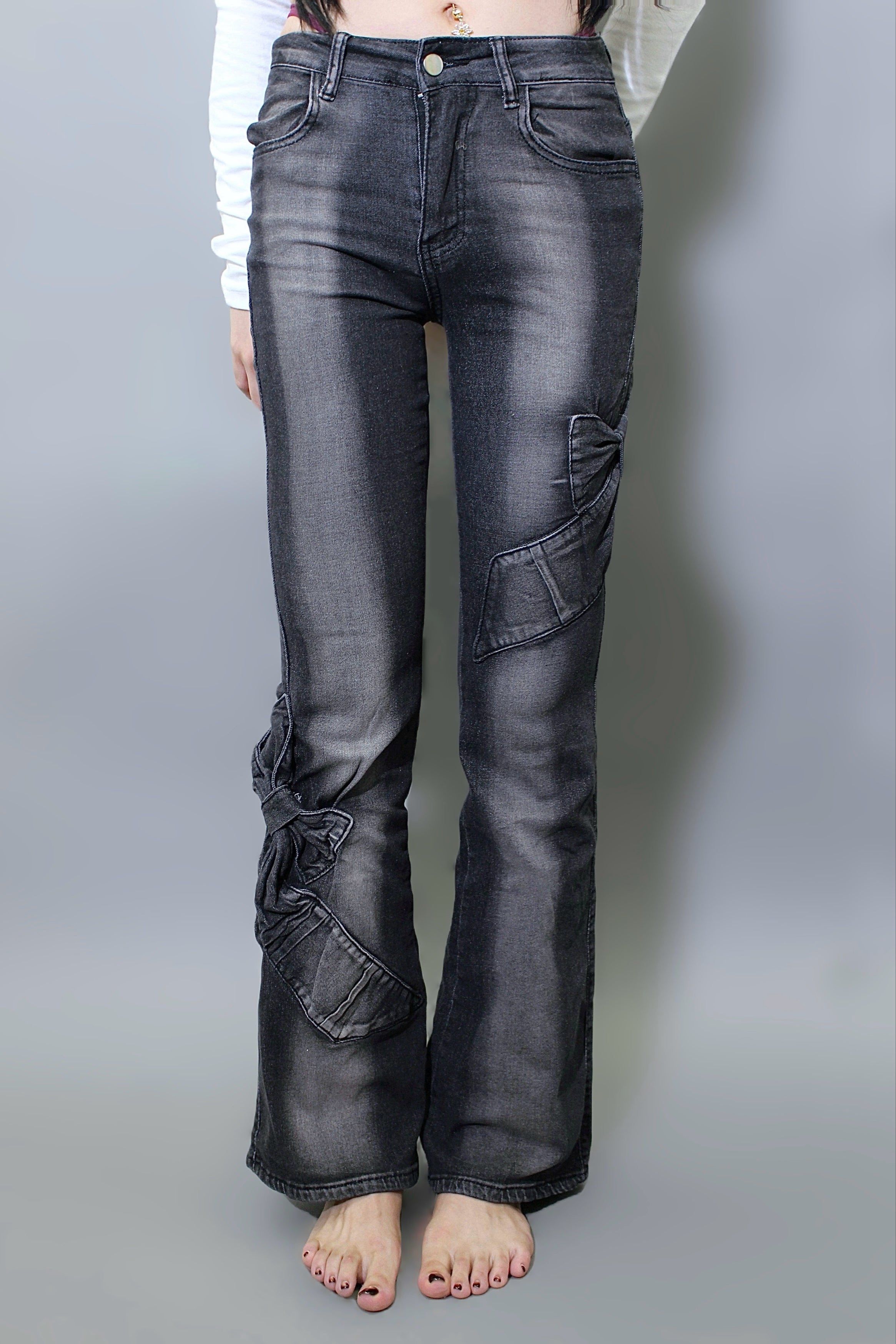 ribbon flare denim.