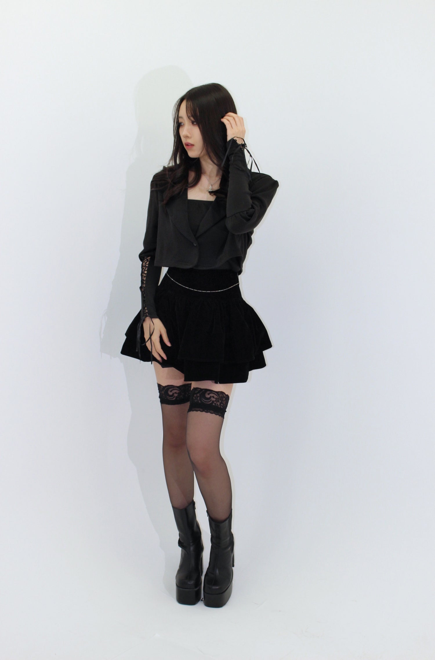 arm lace up jacket.