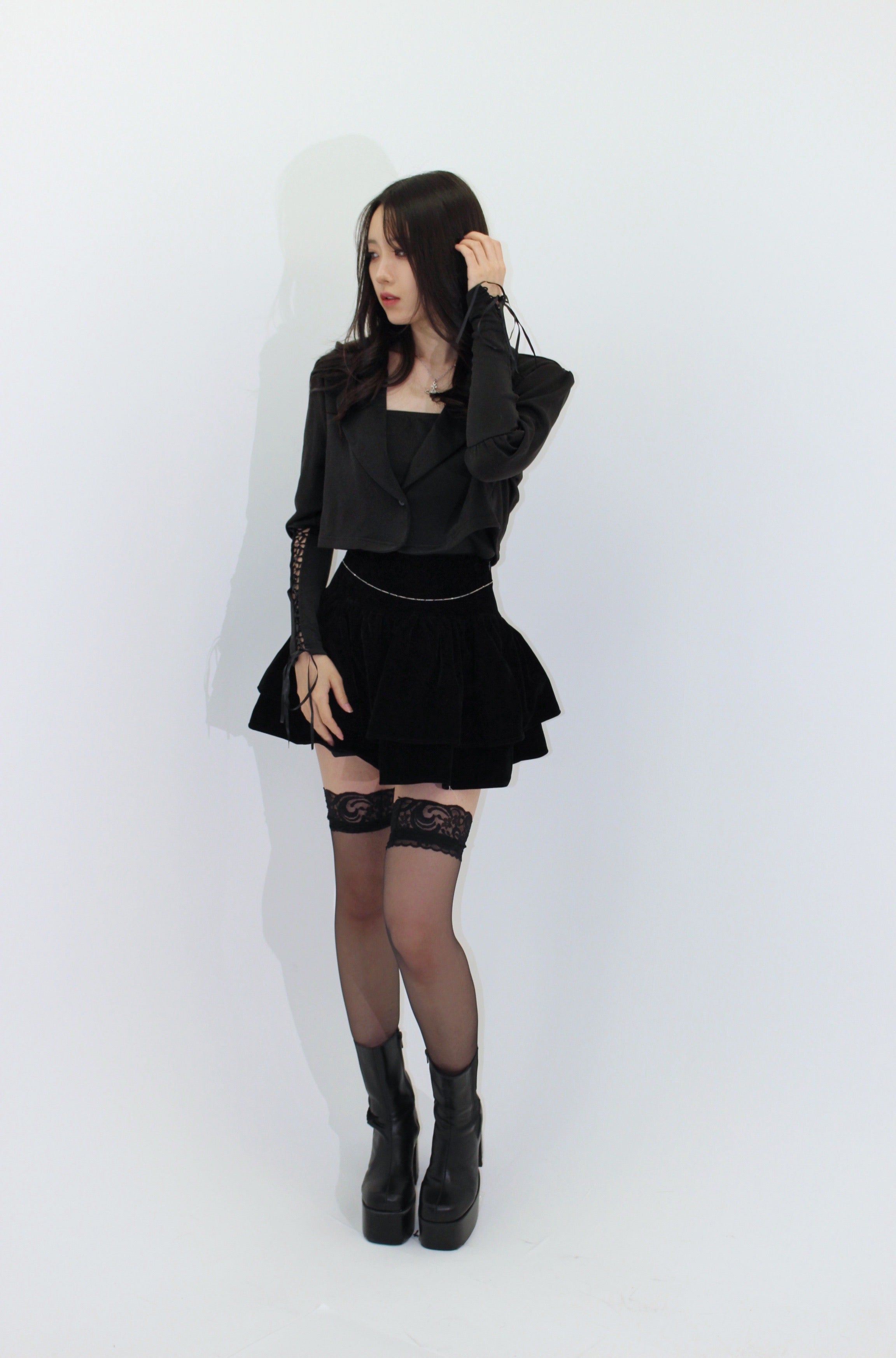 arm lace up jacket.