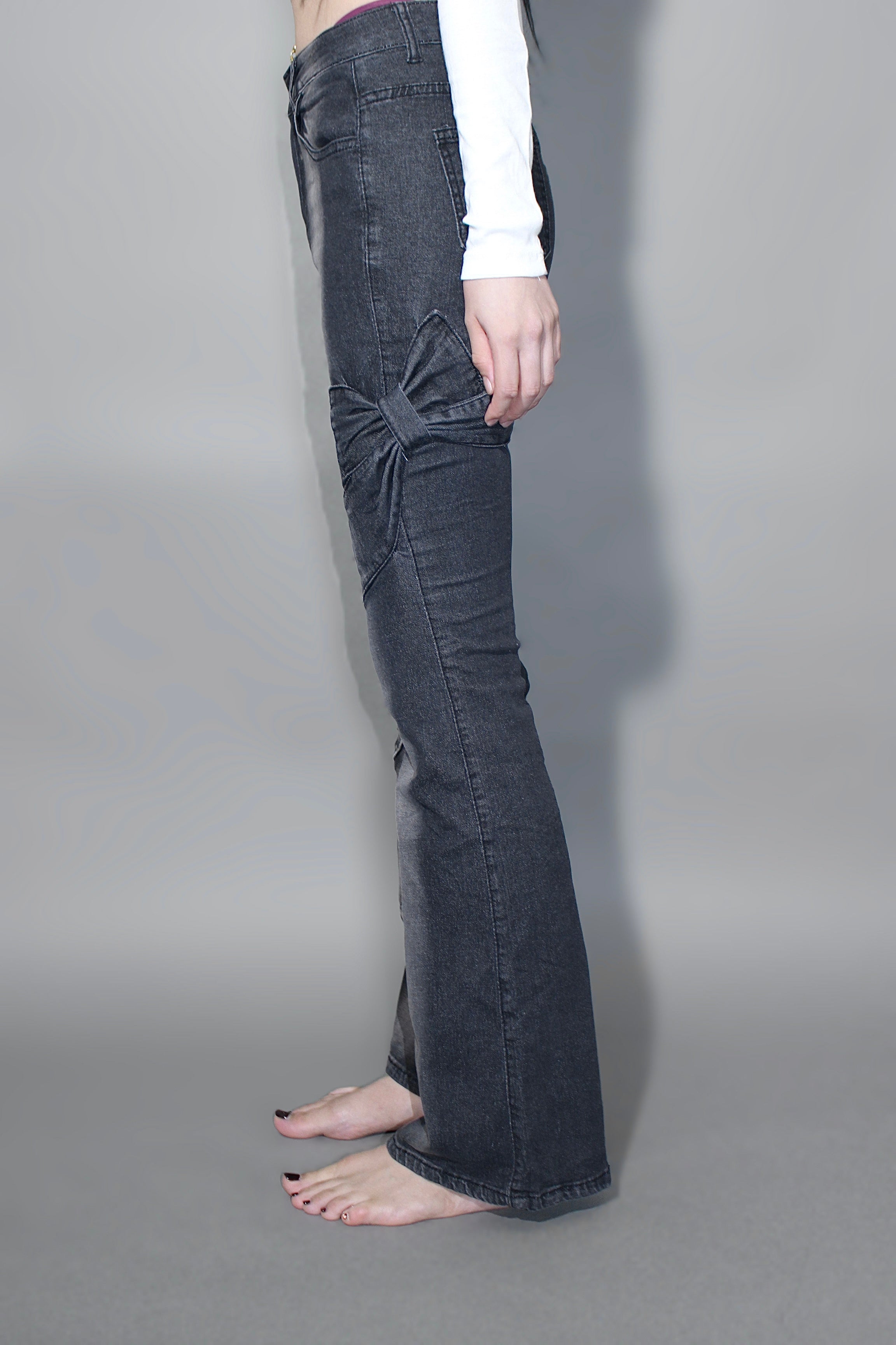 ribbon flare denim.