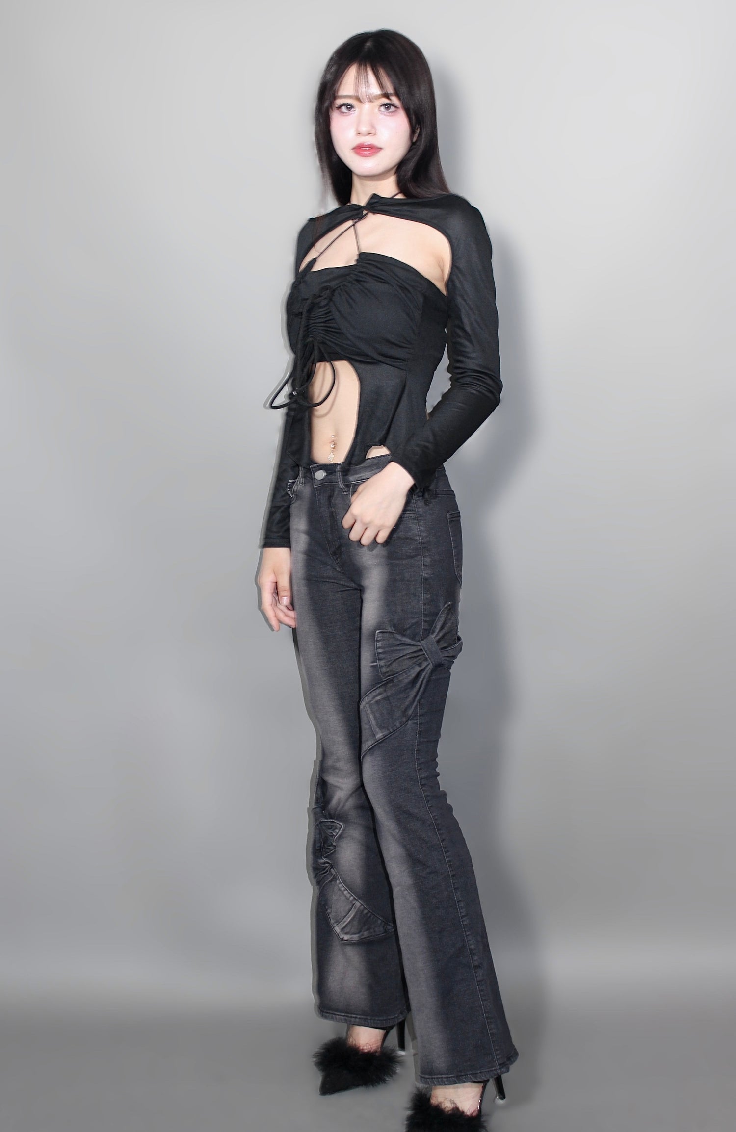 ribbon flare denim.