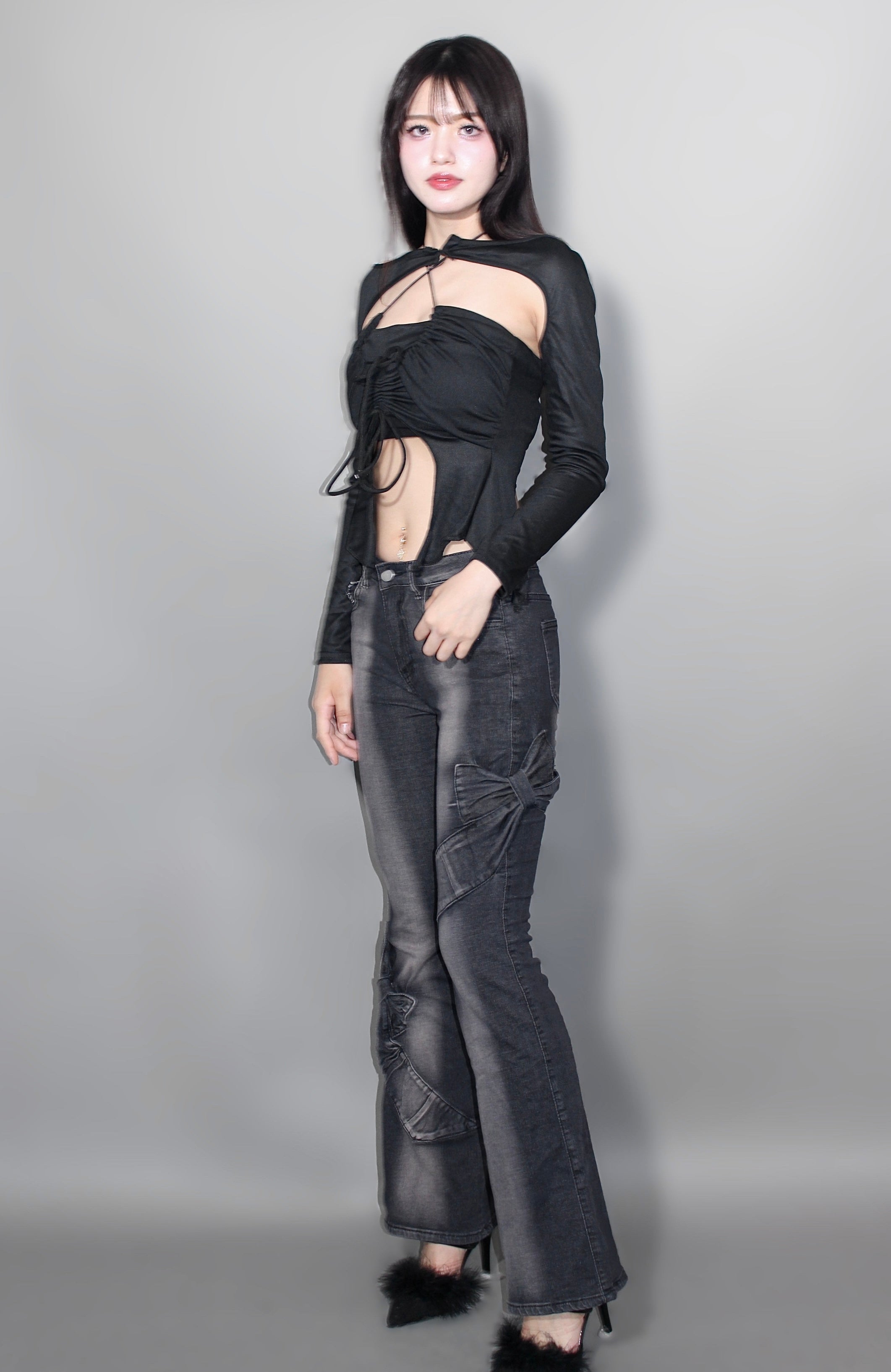 ribbon flare denim.