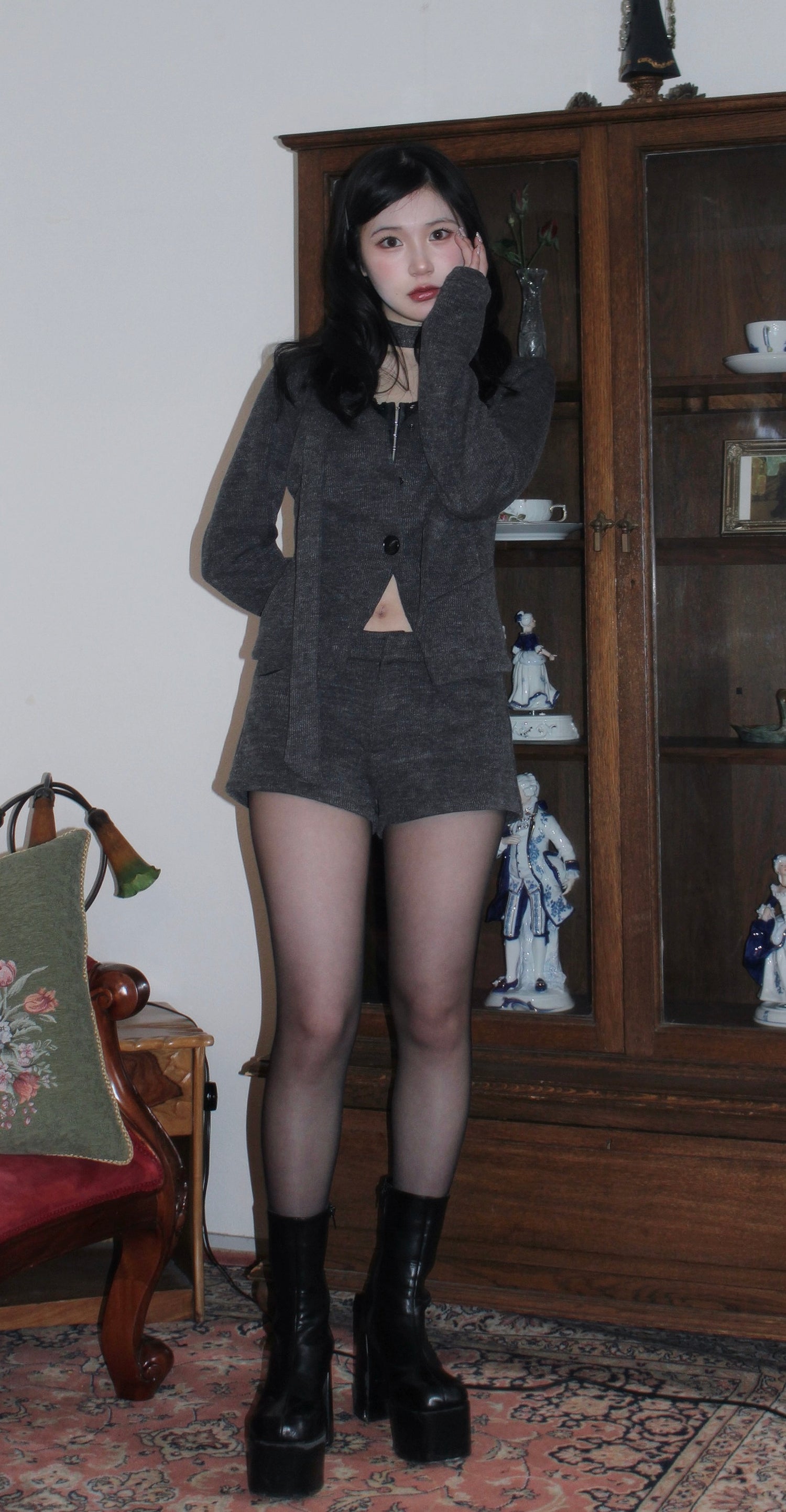 knit gris set-up