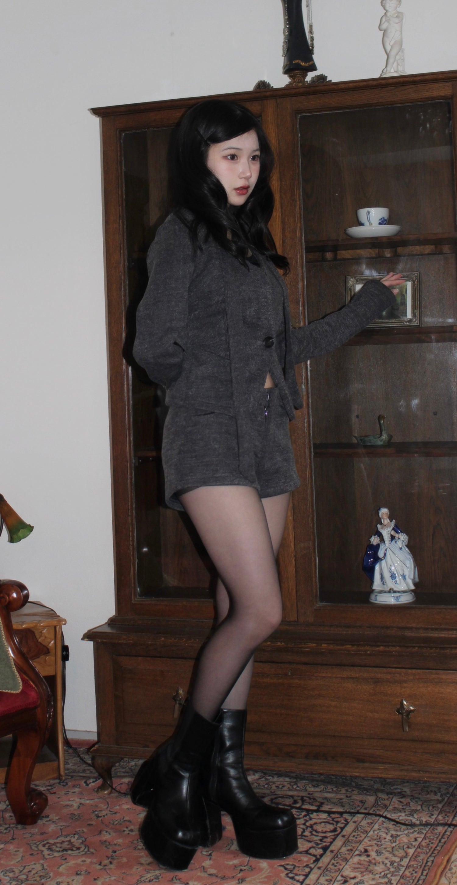 knit gris set-up