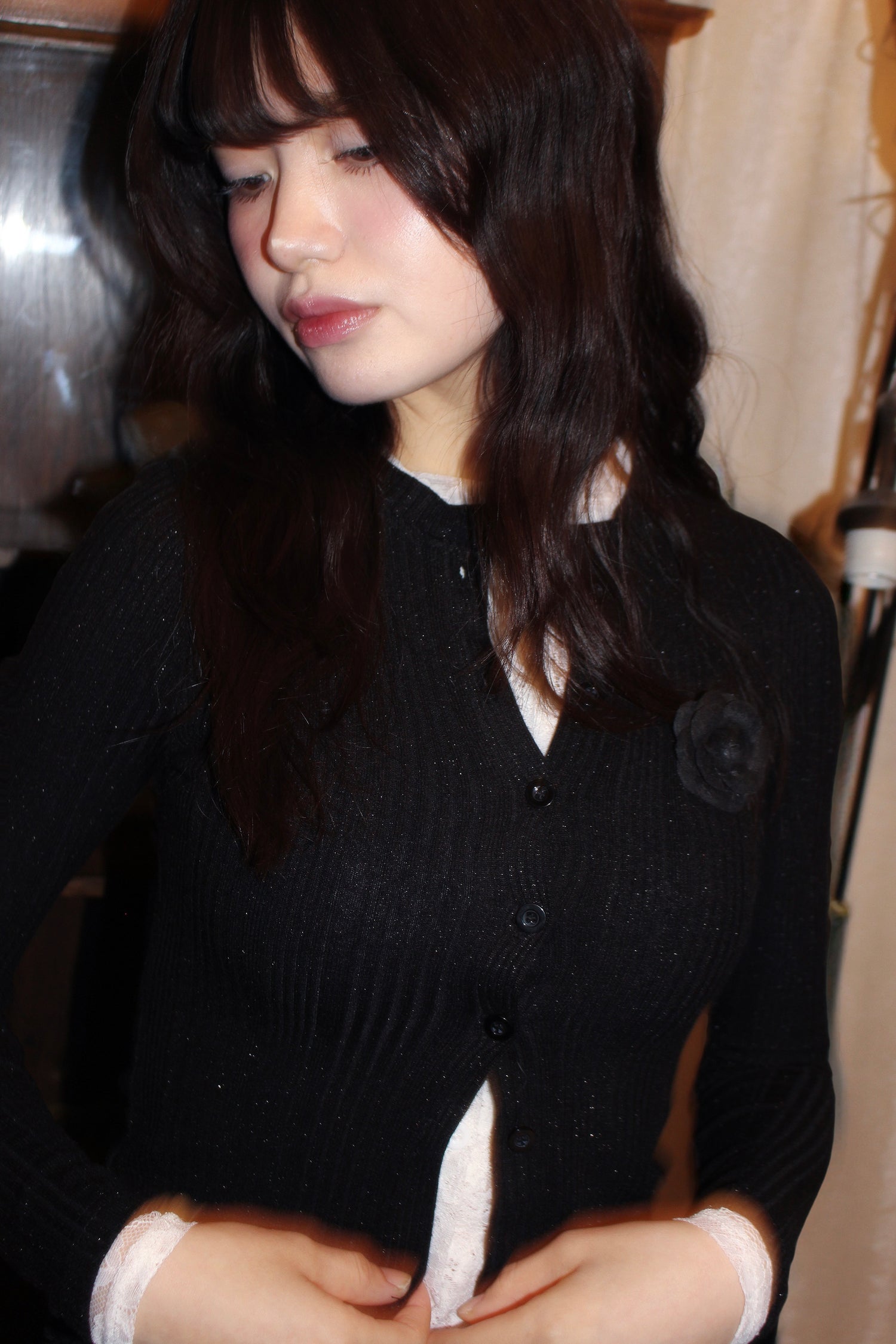 rose lace cardigan.