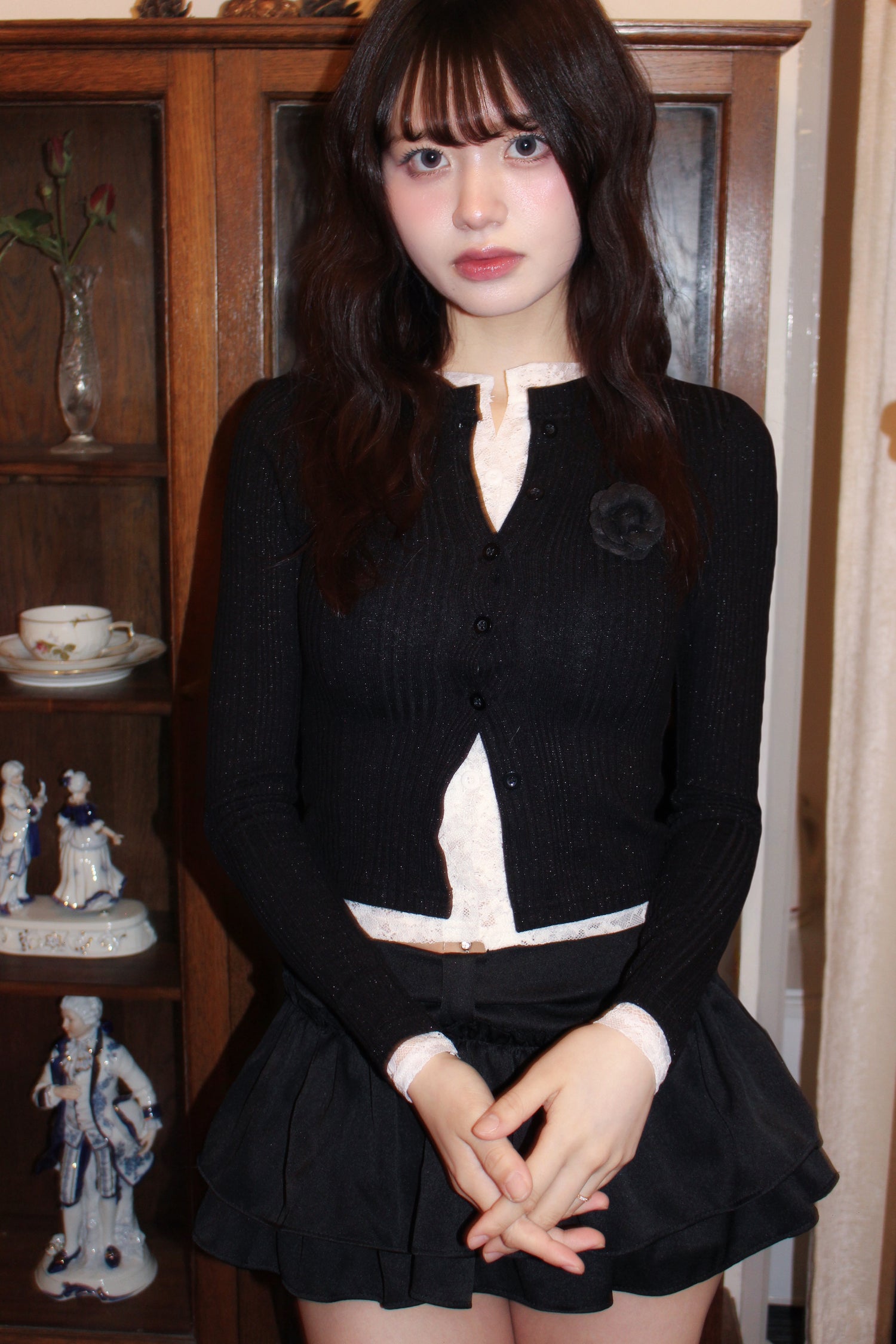 rose lace cardigan.