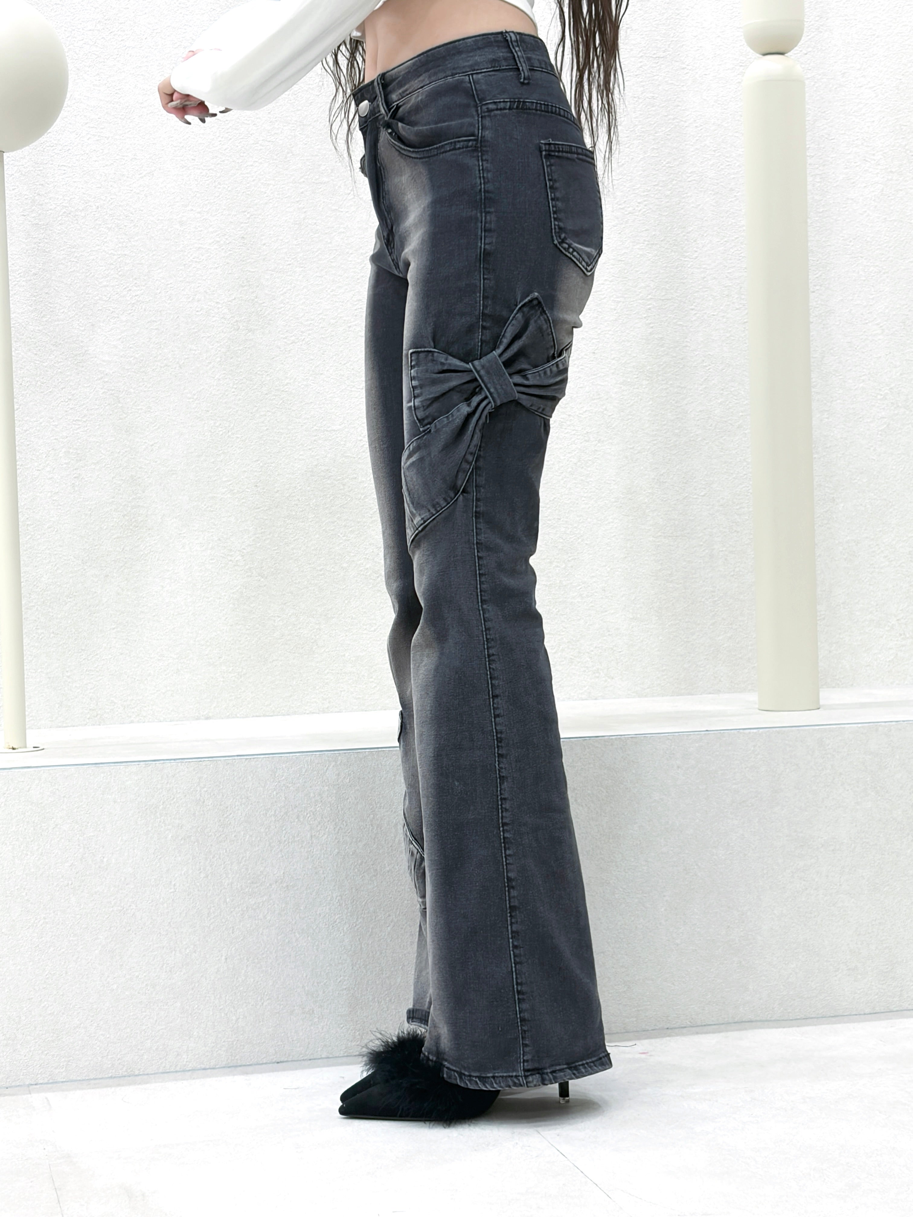 ribbon flare denim.