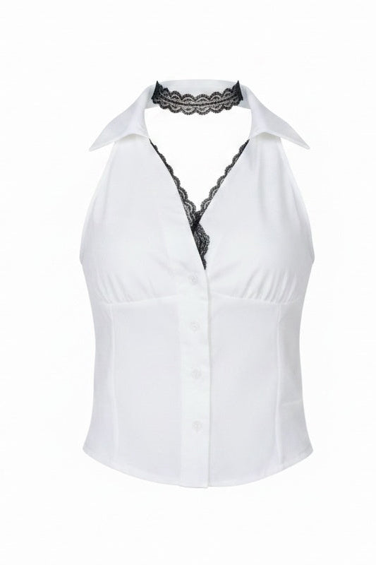bicolor line shirt.