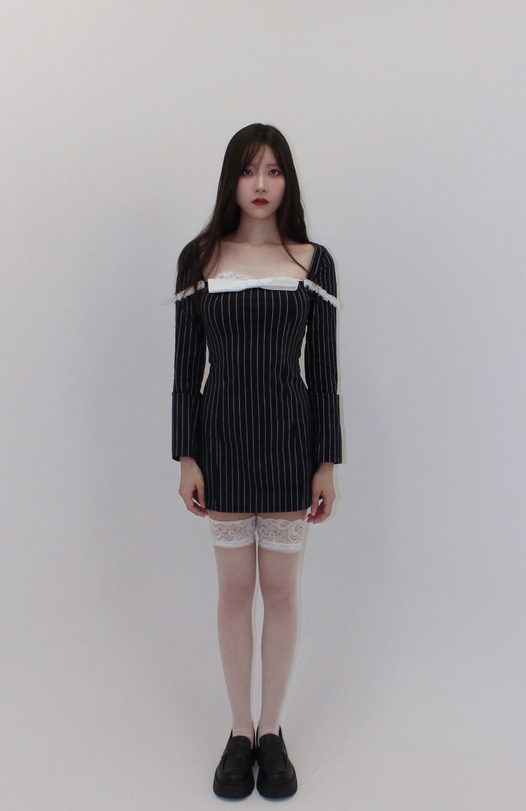 ribbon stripe one-piece.