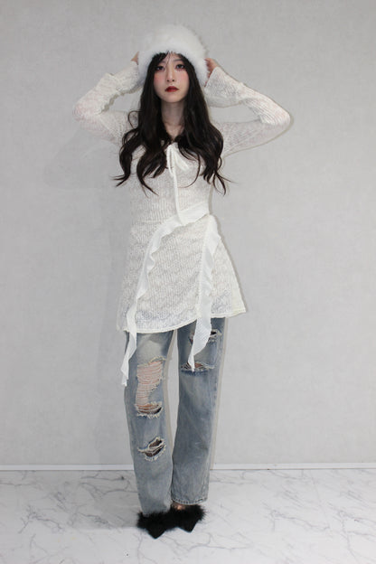 ruffle lace one-piece.