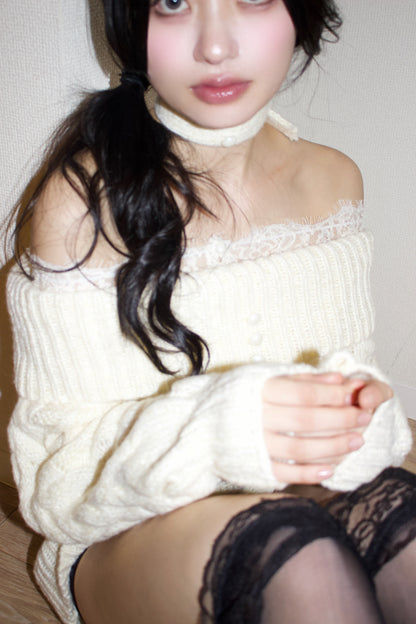 ivory cable knit.