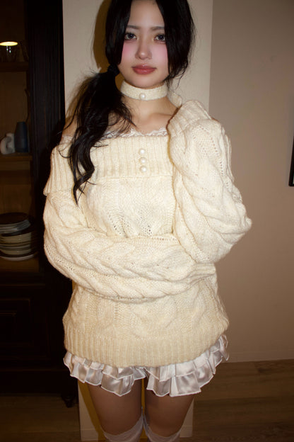 ivory cable knit.