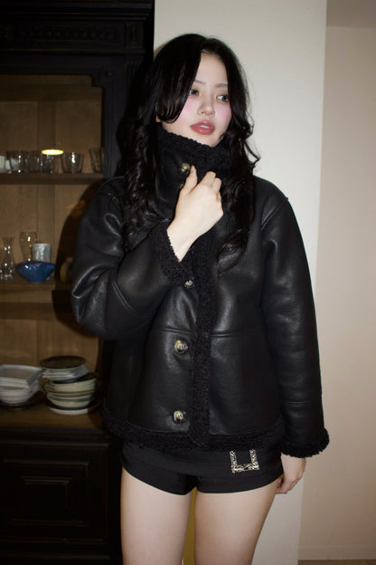 black mouton jacket.