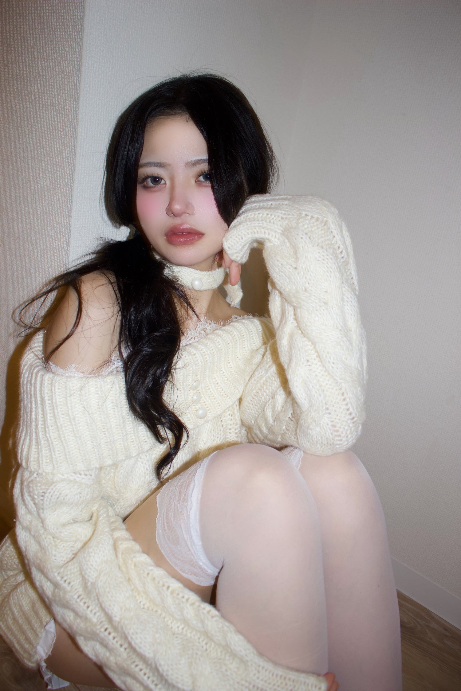 ivory cable knit.