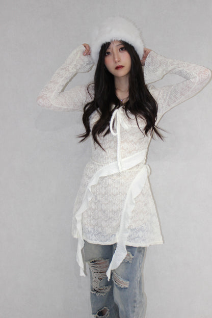 ruffle lace one-piece.