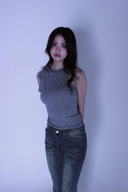 ribbon dot tops.