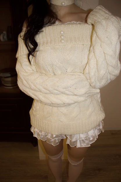 ivory cable knit.