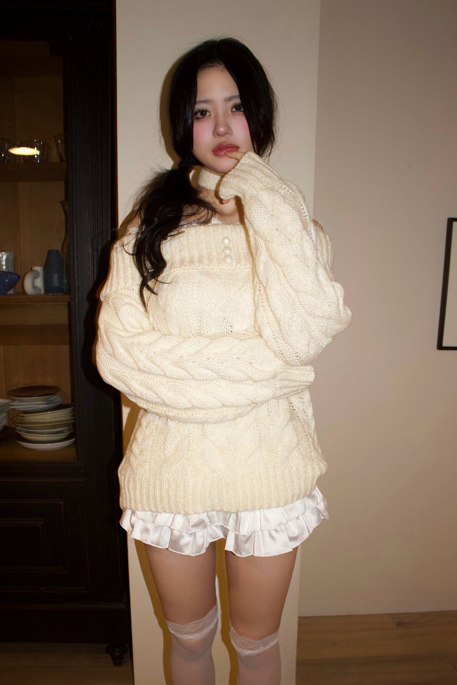 ivory cable knit.