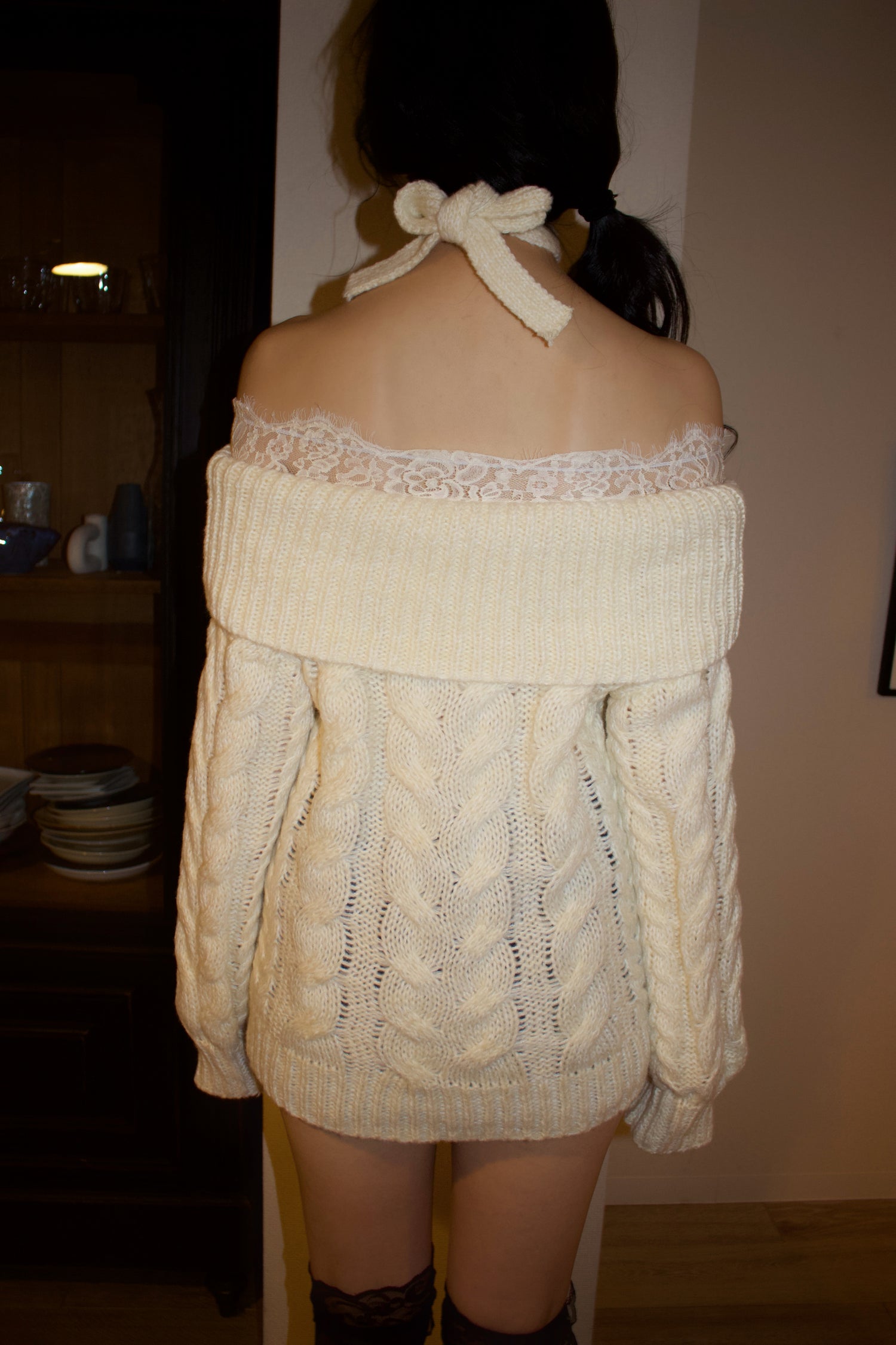 ivory cable knit.