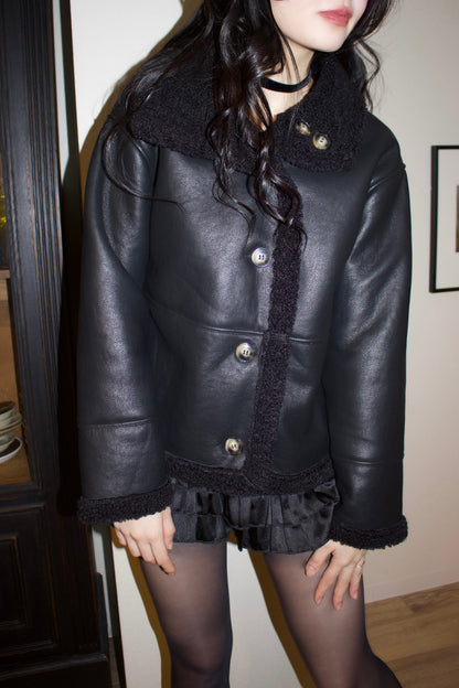 black mouton jacket.