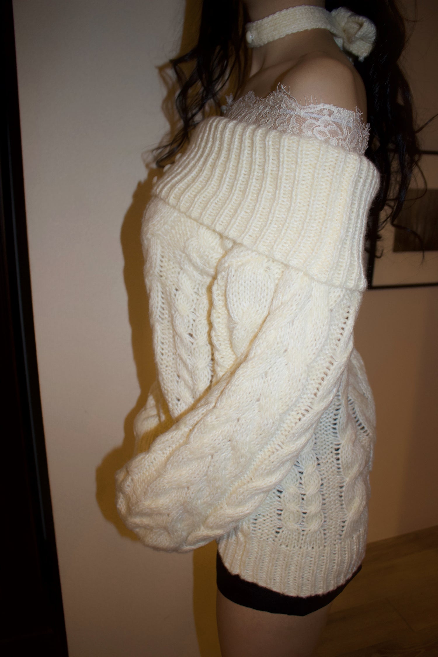 ivory cable knit.