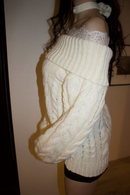 ivory cable knit.