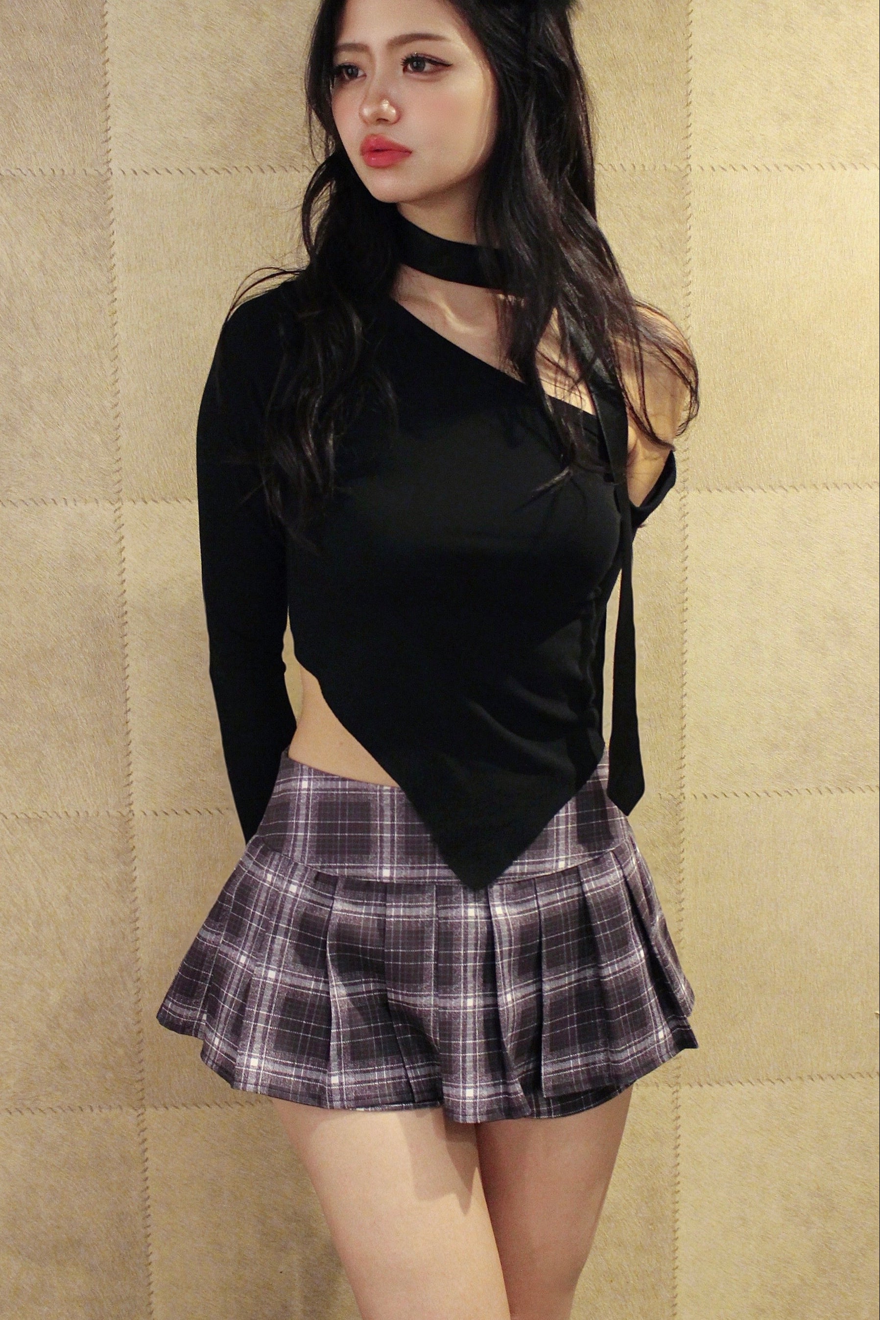 bitter check skirt.
