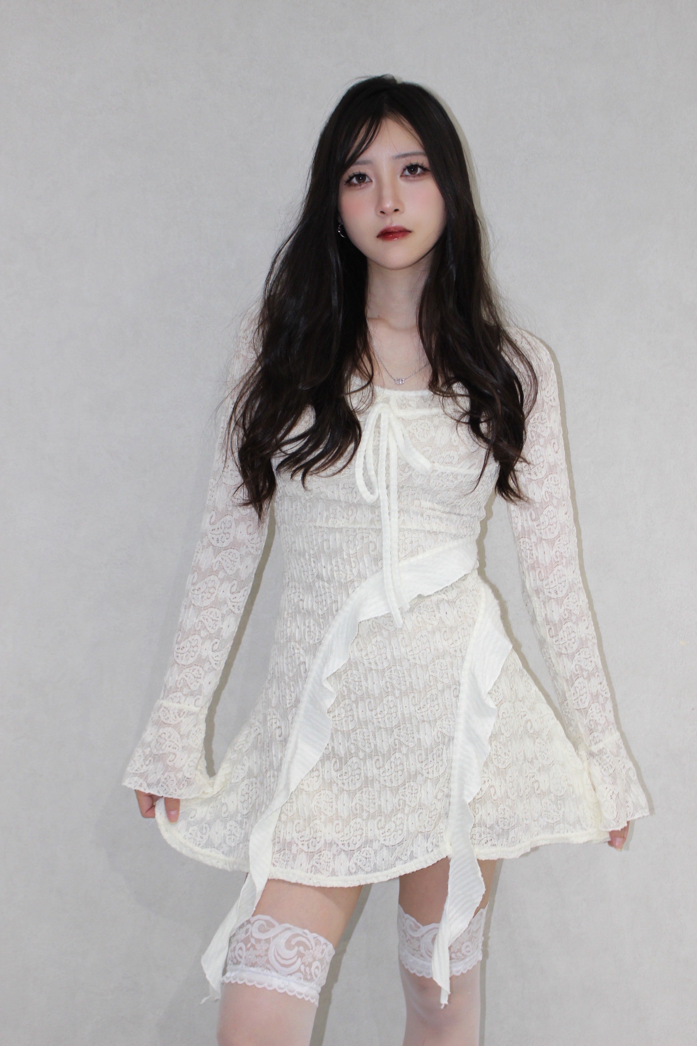 ruffle lace one-piece.