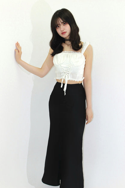 lace-up bustier.