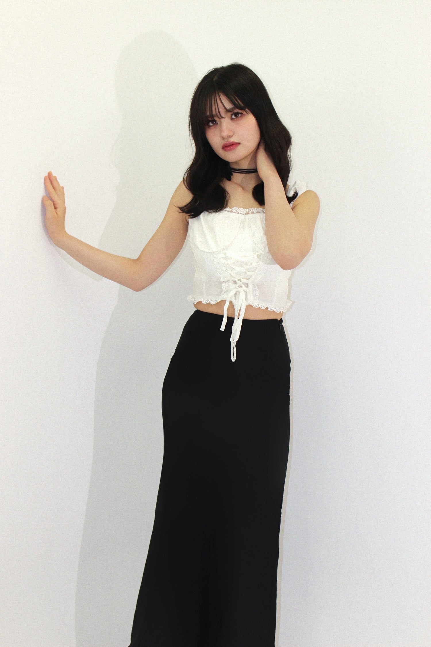 lace-up bustier.