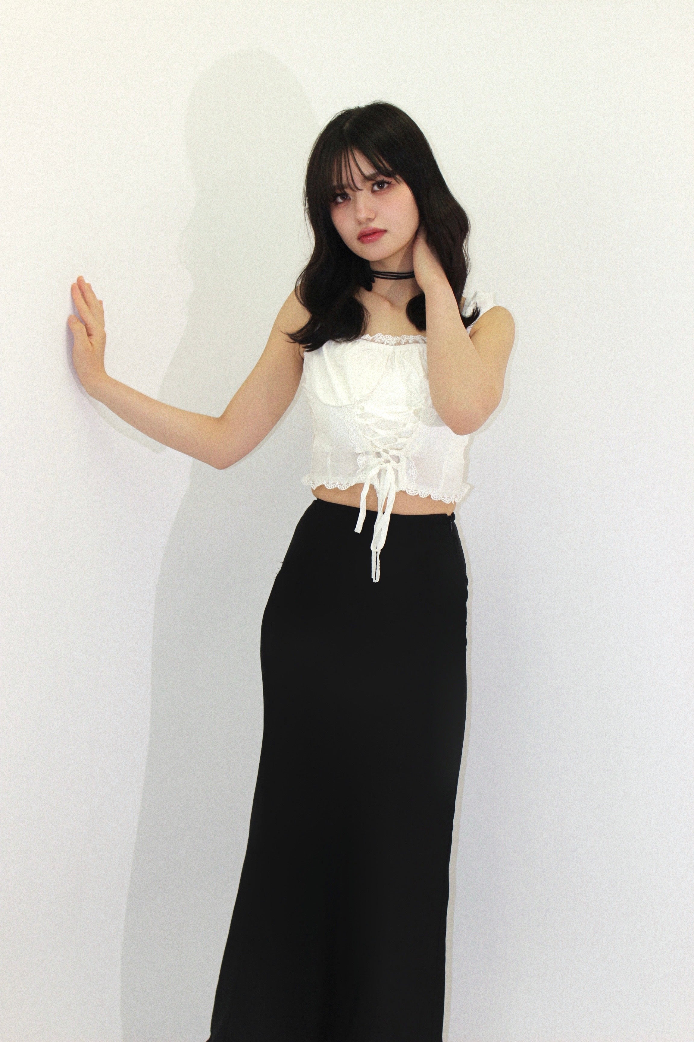 lace-up bustier.