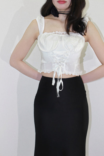 lace-up bustier.