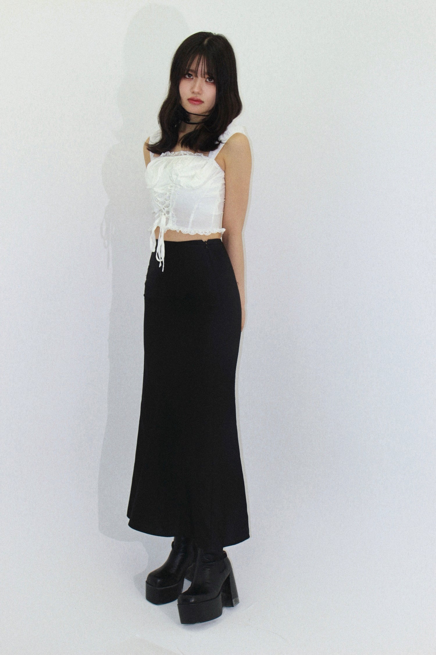 lace-up bustier.